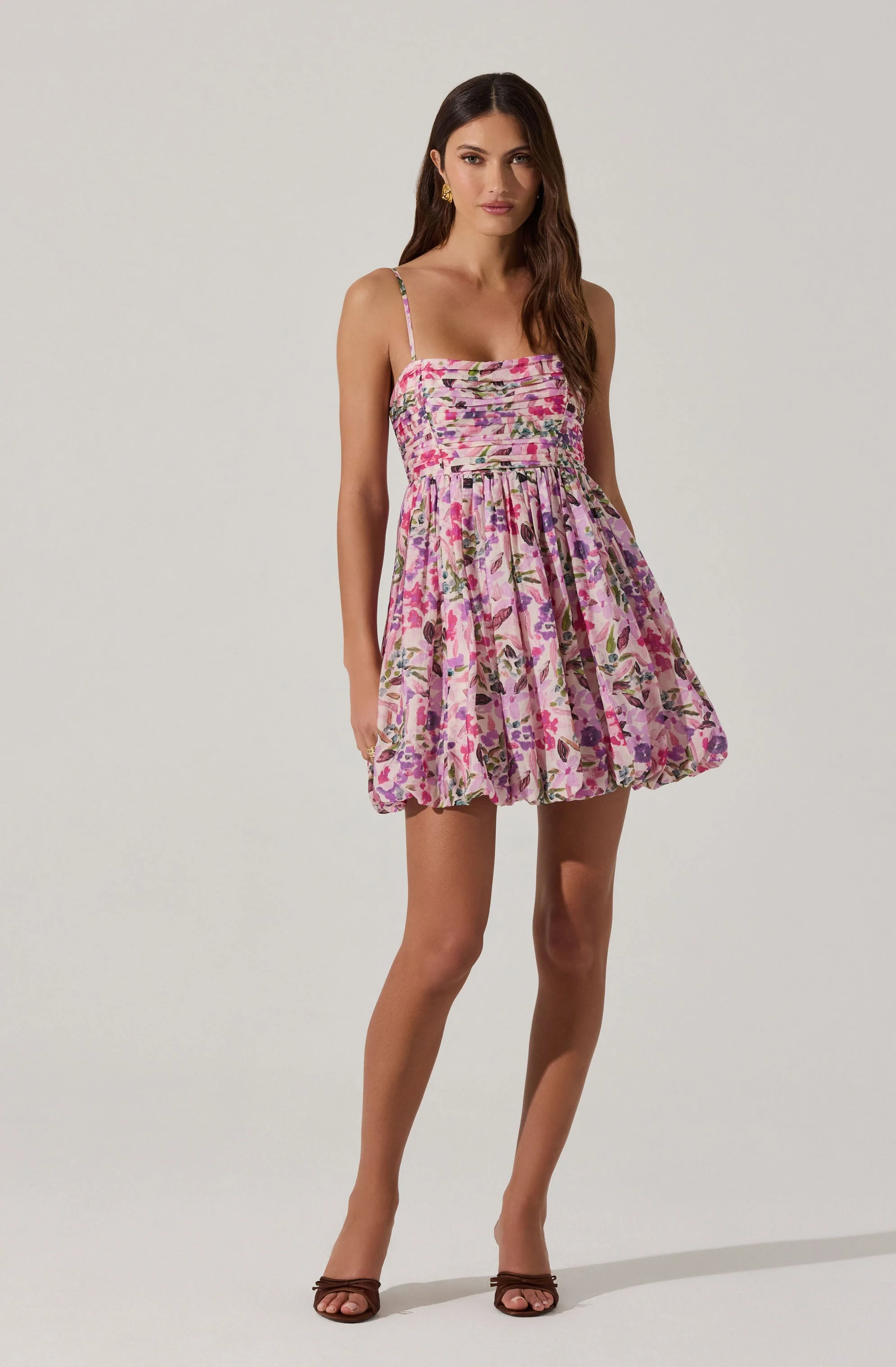 Bubble Floral Mini Dress - Image 9