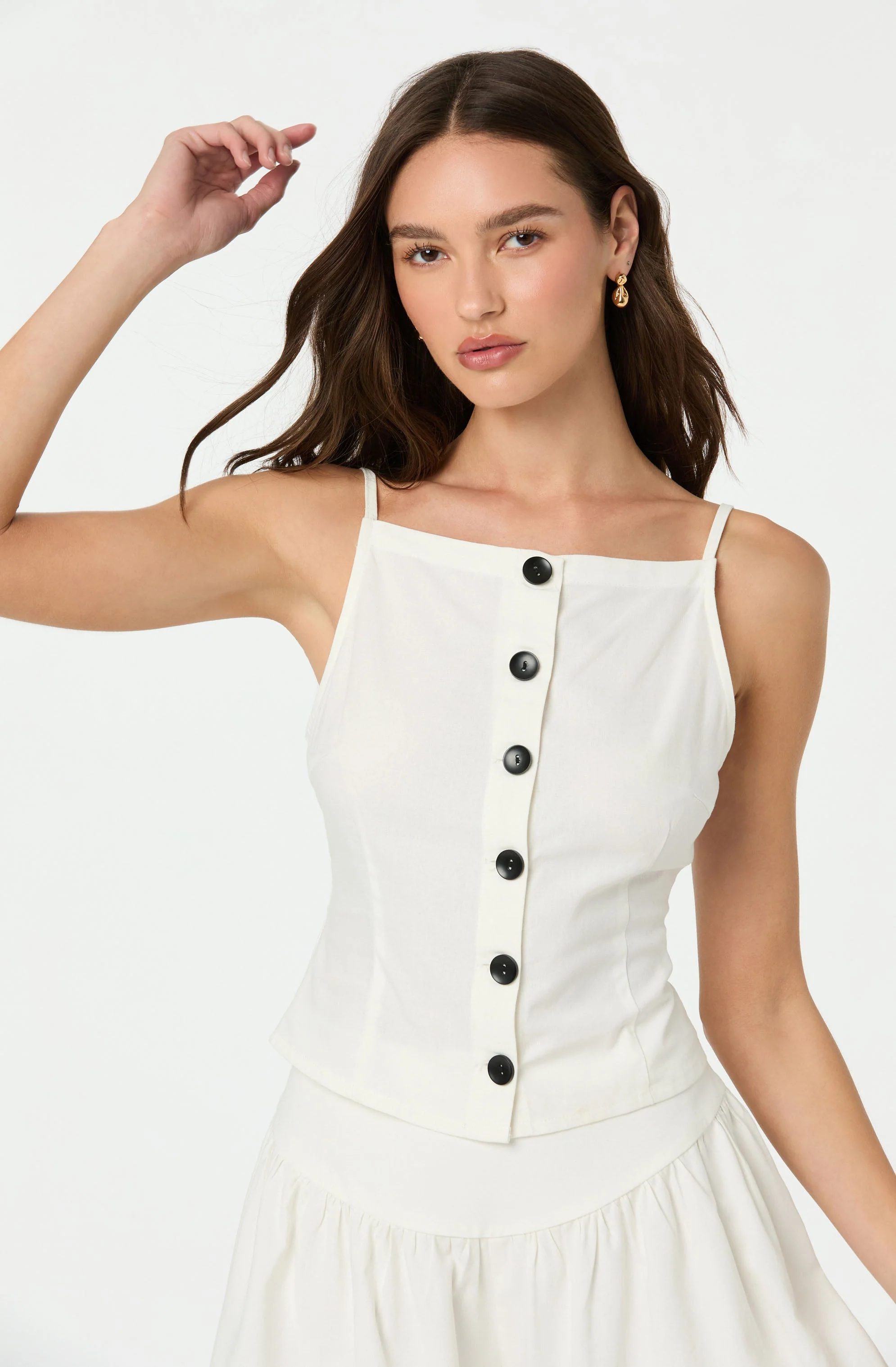 Linen-Blend Boat Neck Top - Image 12