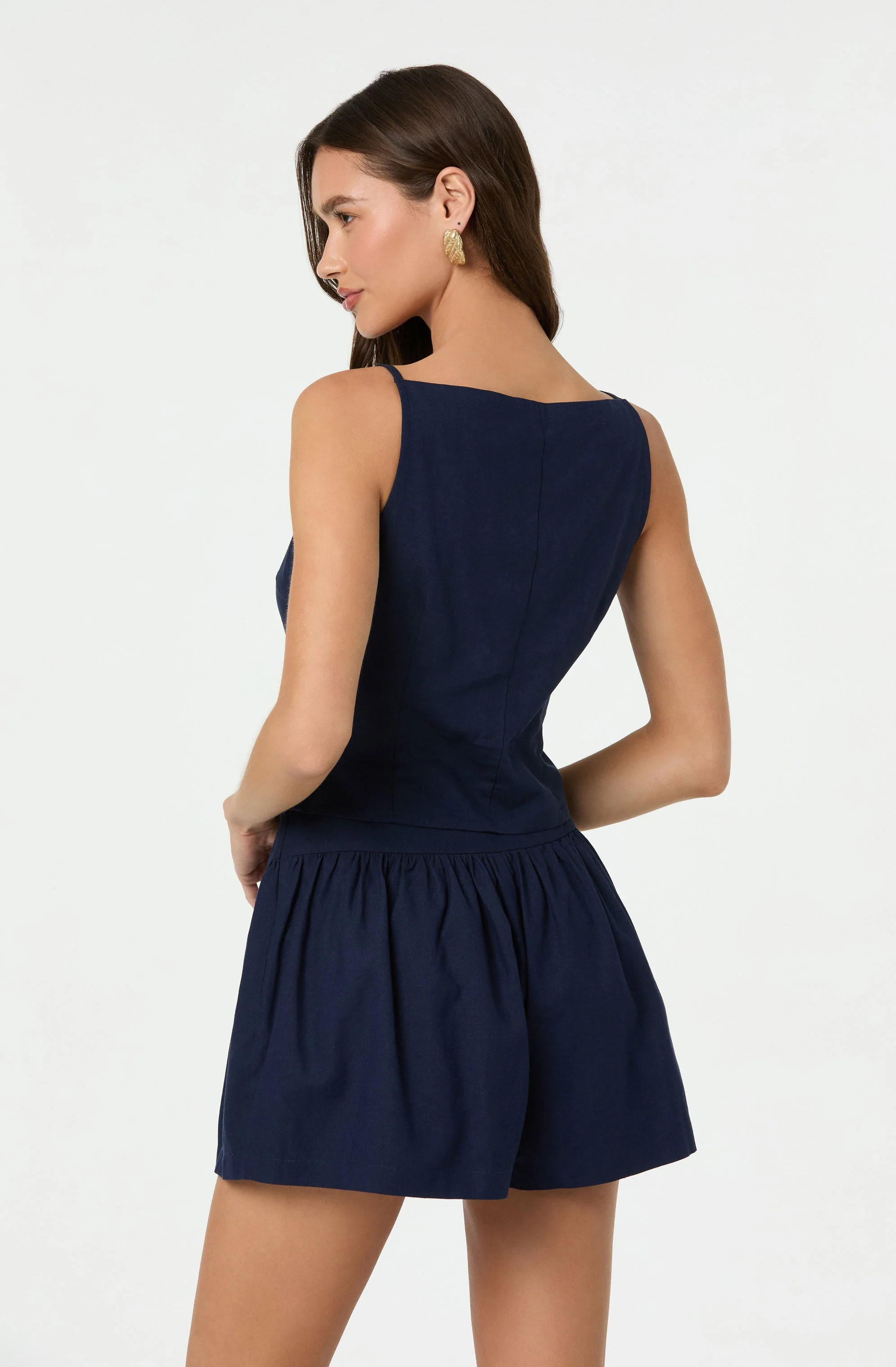 Linen-Blend Boat Neck Top - Image 4