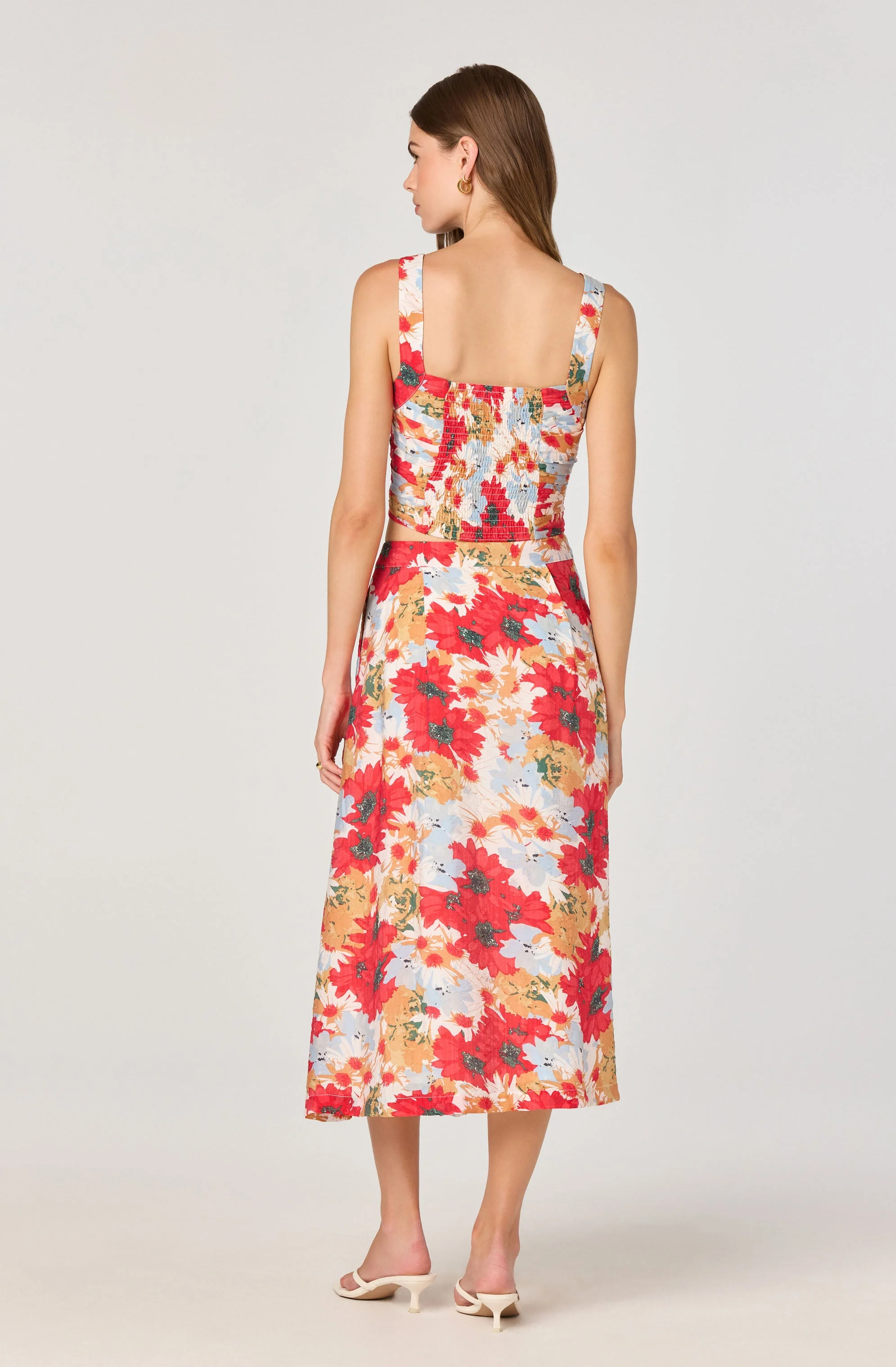 Button Front Pleated Midi Skirt - Image 4