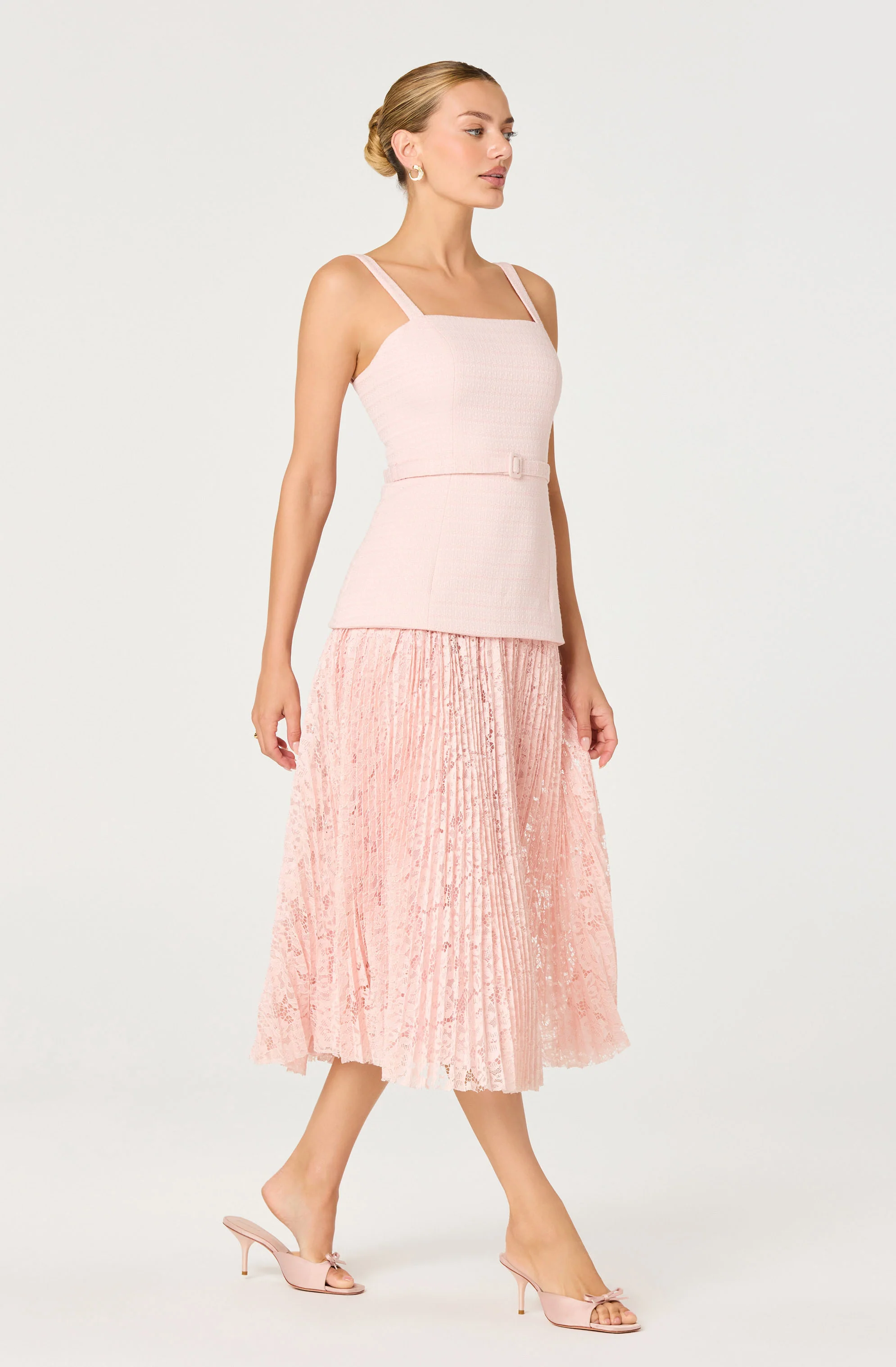 Caitlin Mixed Media Tweed Midi Dress - Image 10