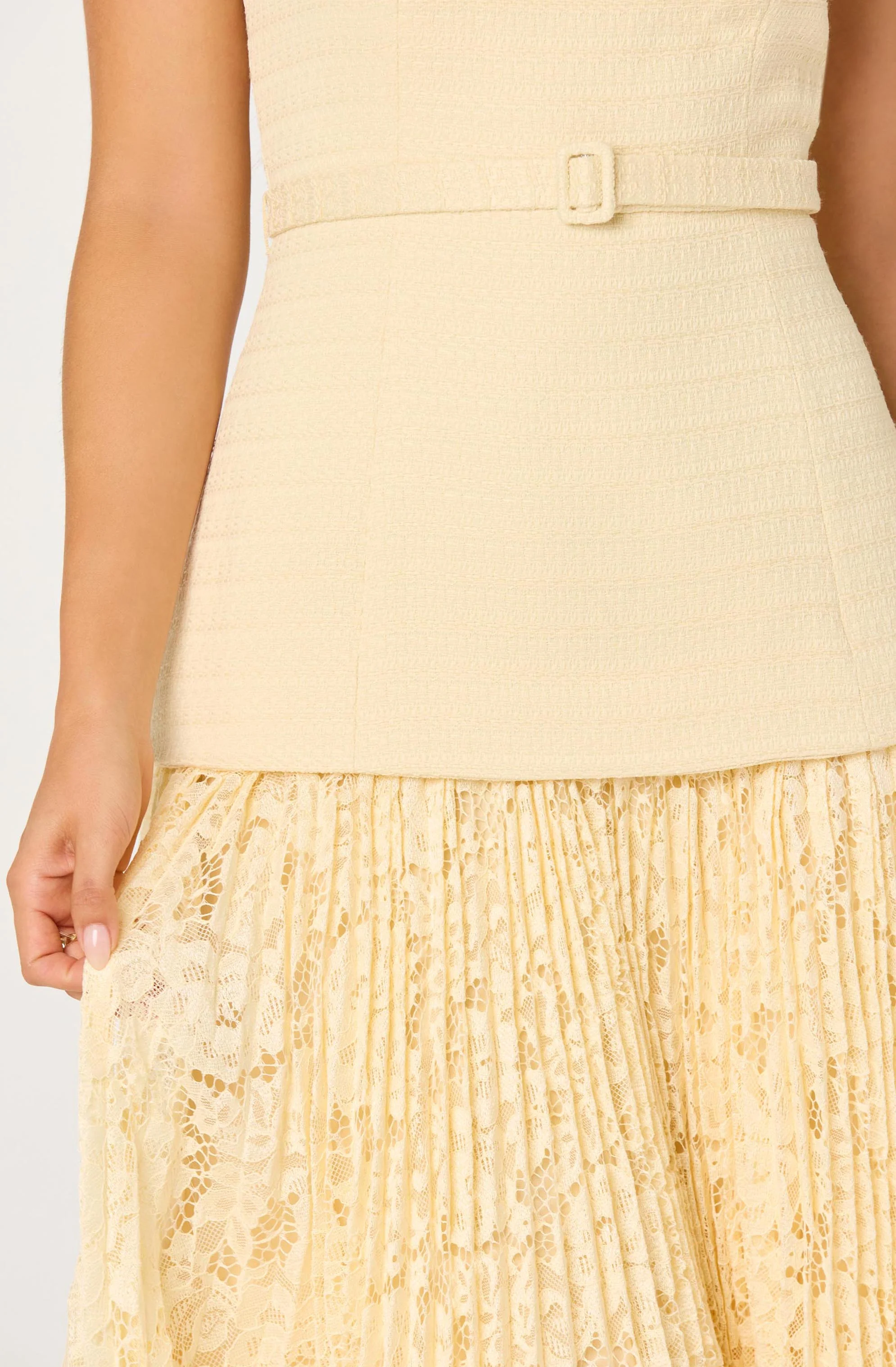 Caitlin Mixed Media Tweed Midi Dress - Image 4