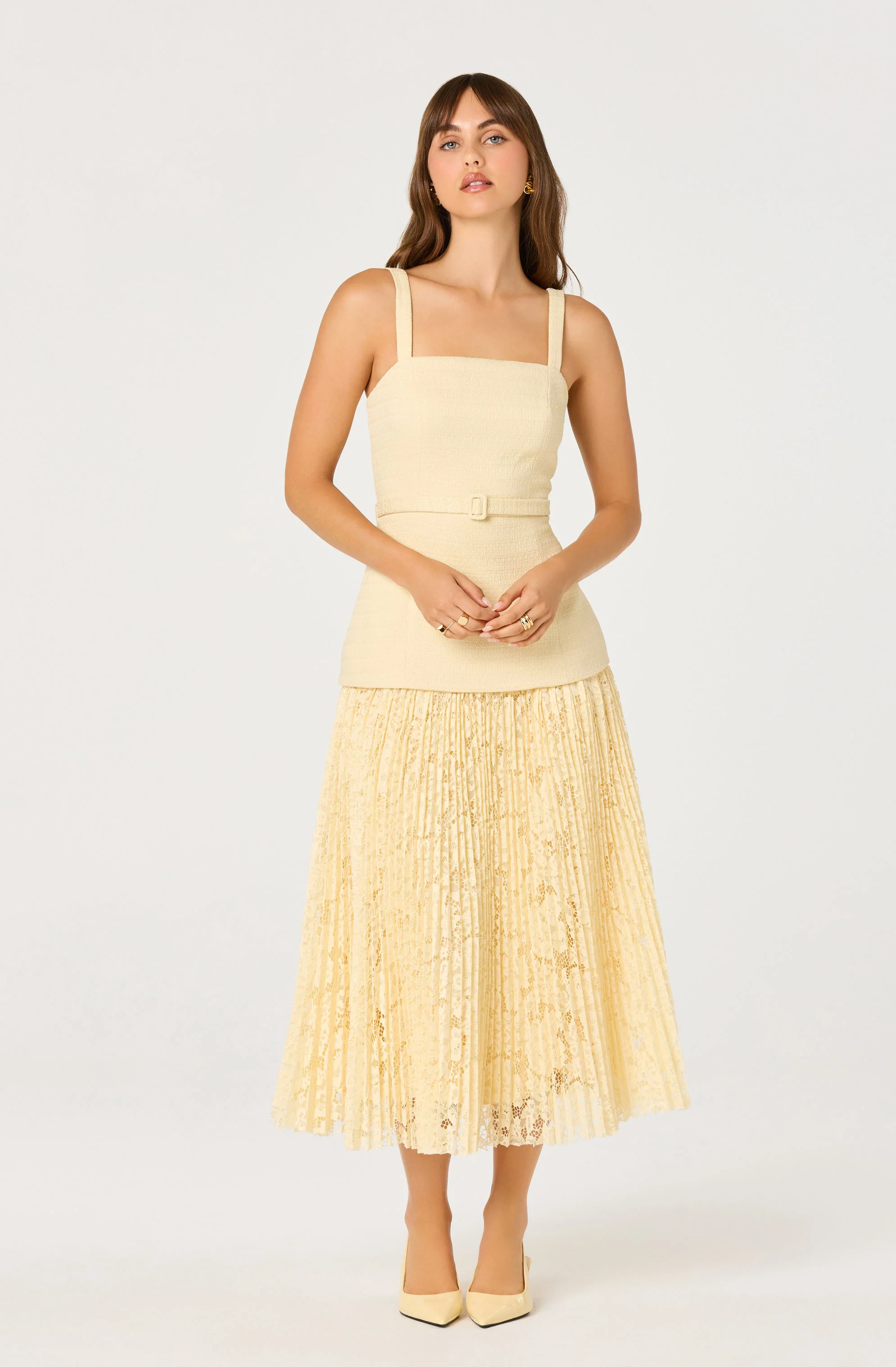 Caitlin Mixed Media Tweed Midi Dress - Image 5