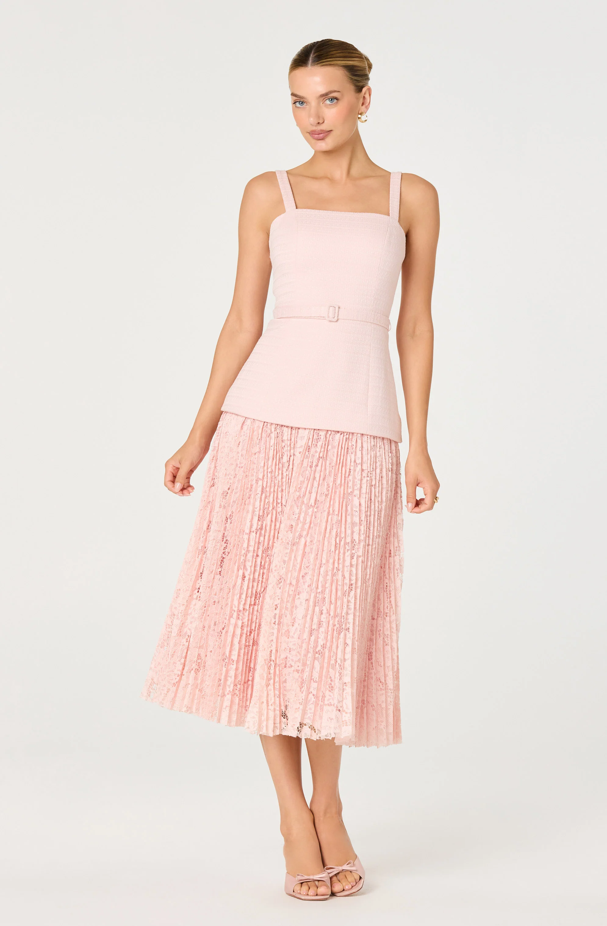 Caitlin Mixed Media Tweed Midi Dress - Image 7