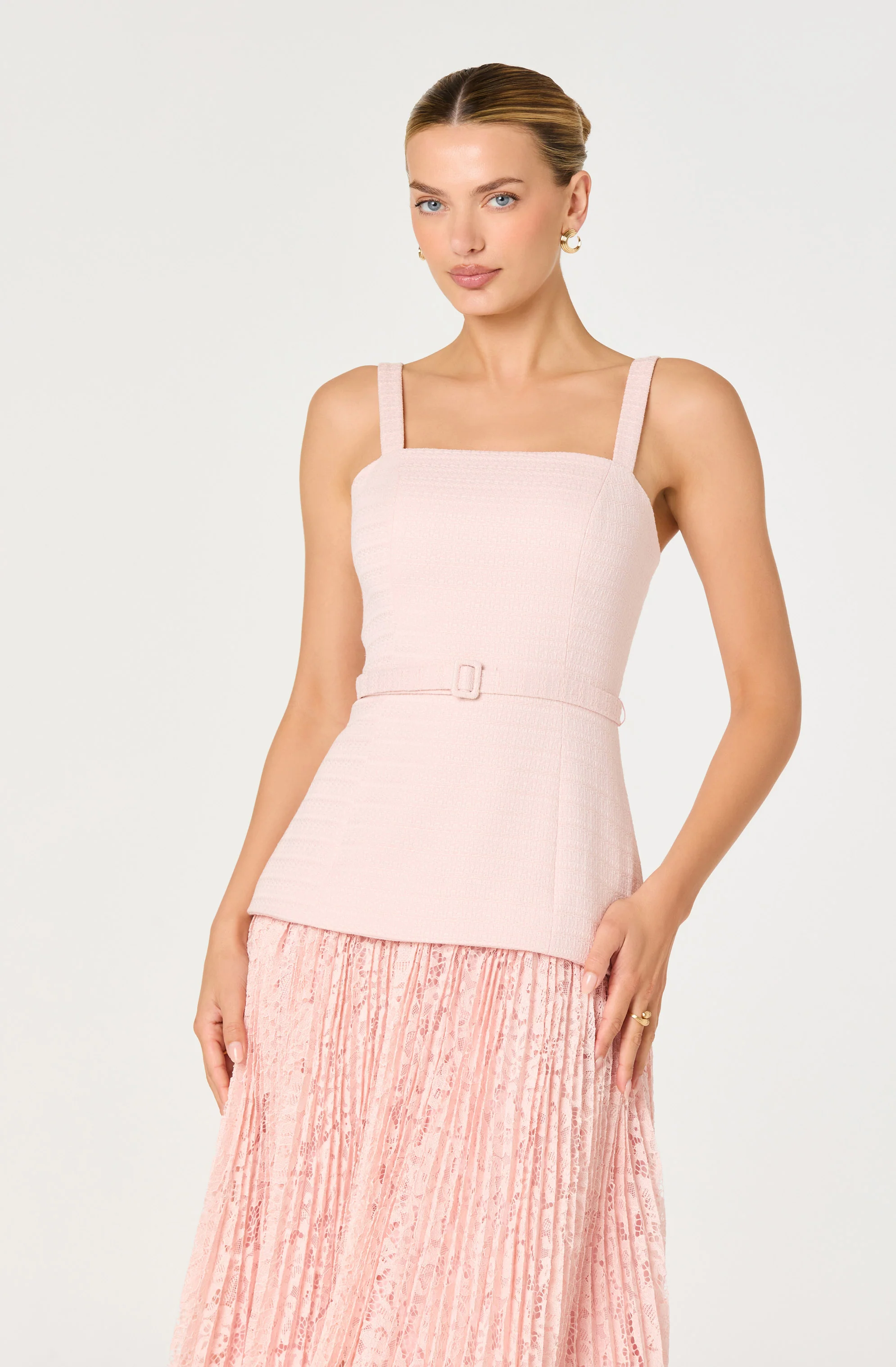 Caitlin Mixed Media Tweed Midi Dress - Image 8