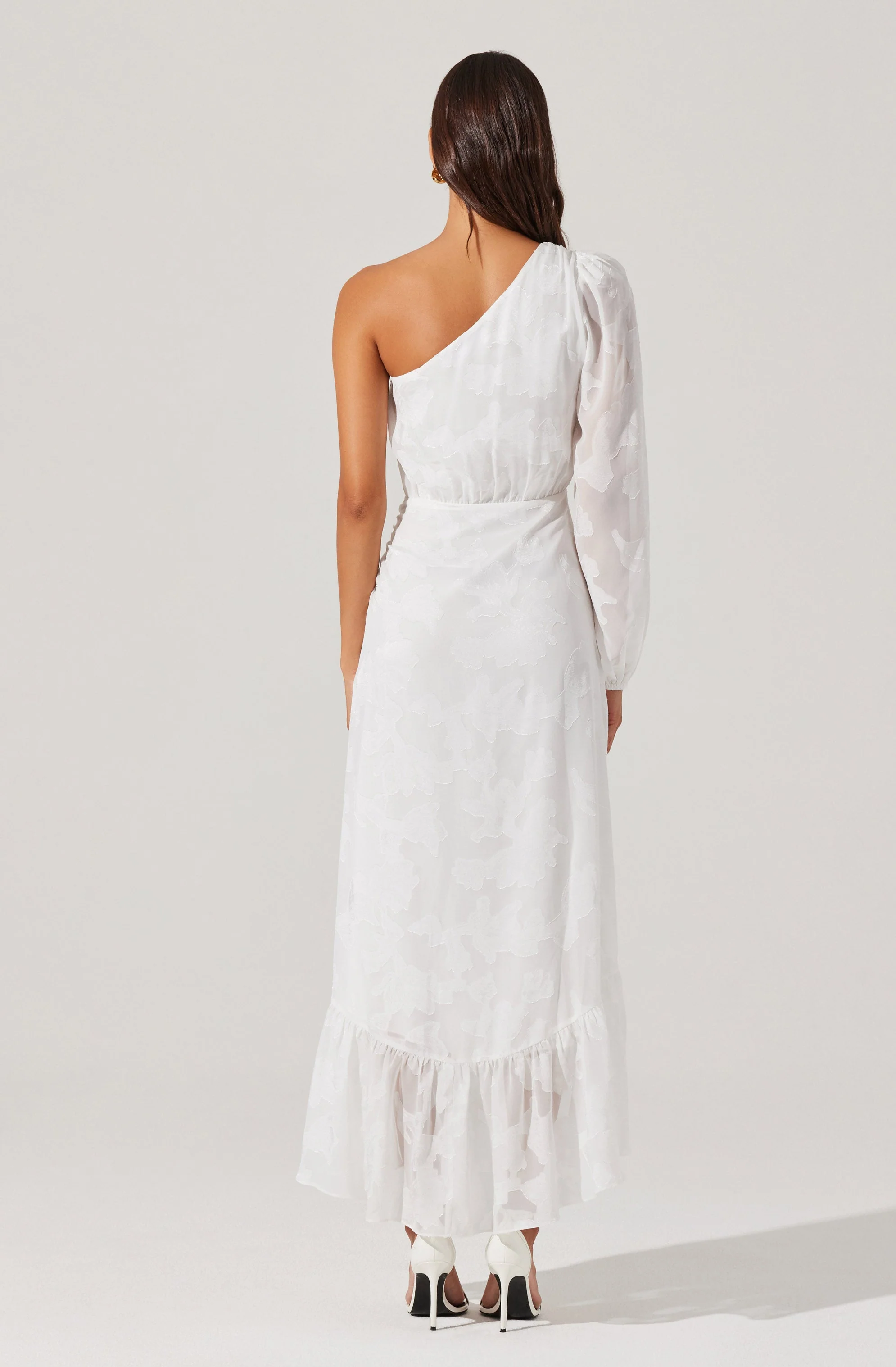 Calista Floral One Shoulder Midi Dress - Image 6