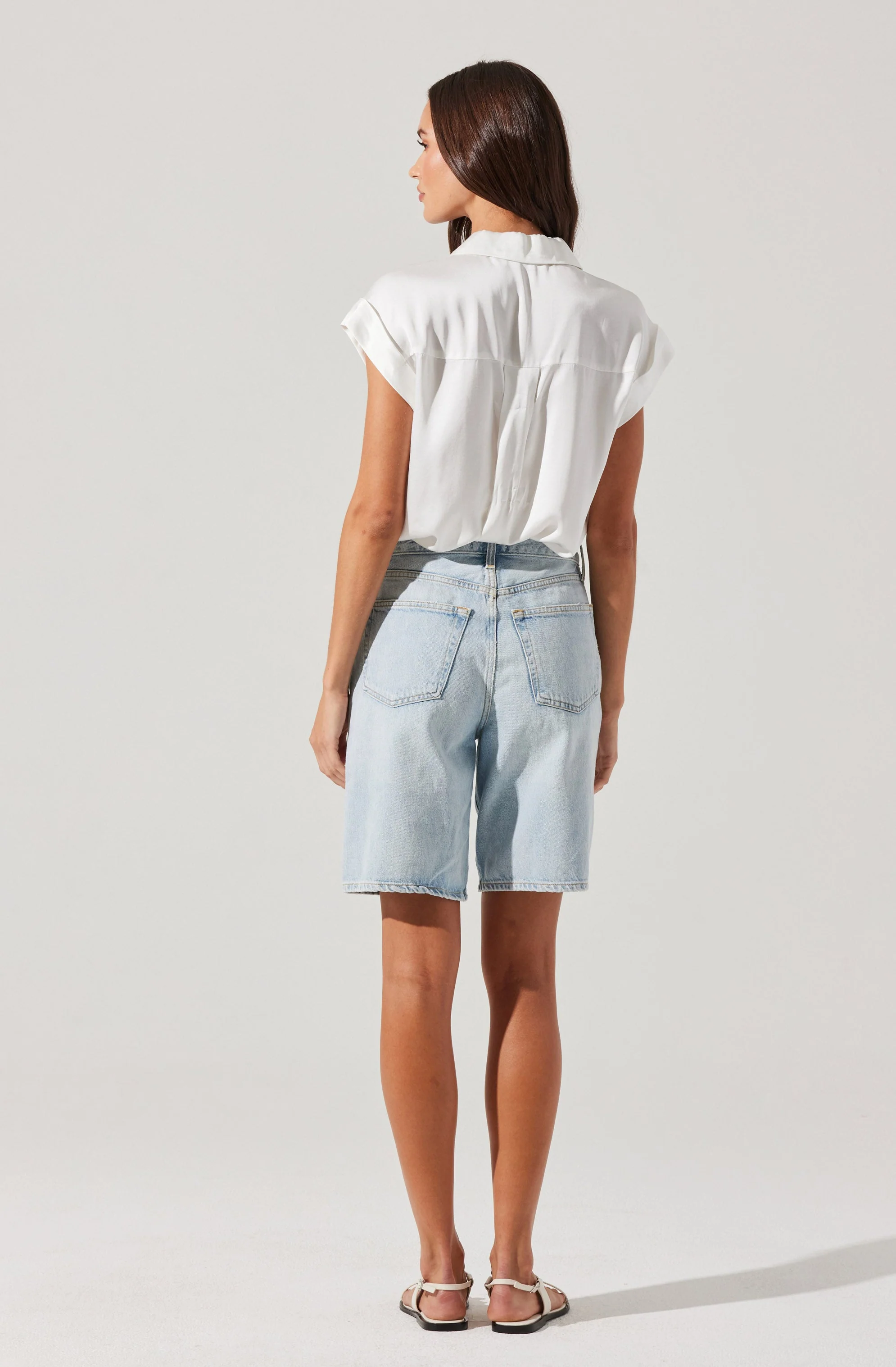 Callen Satin Button Up Top - Image 11