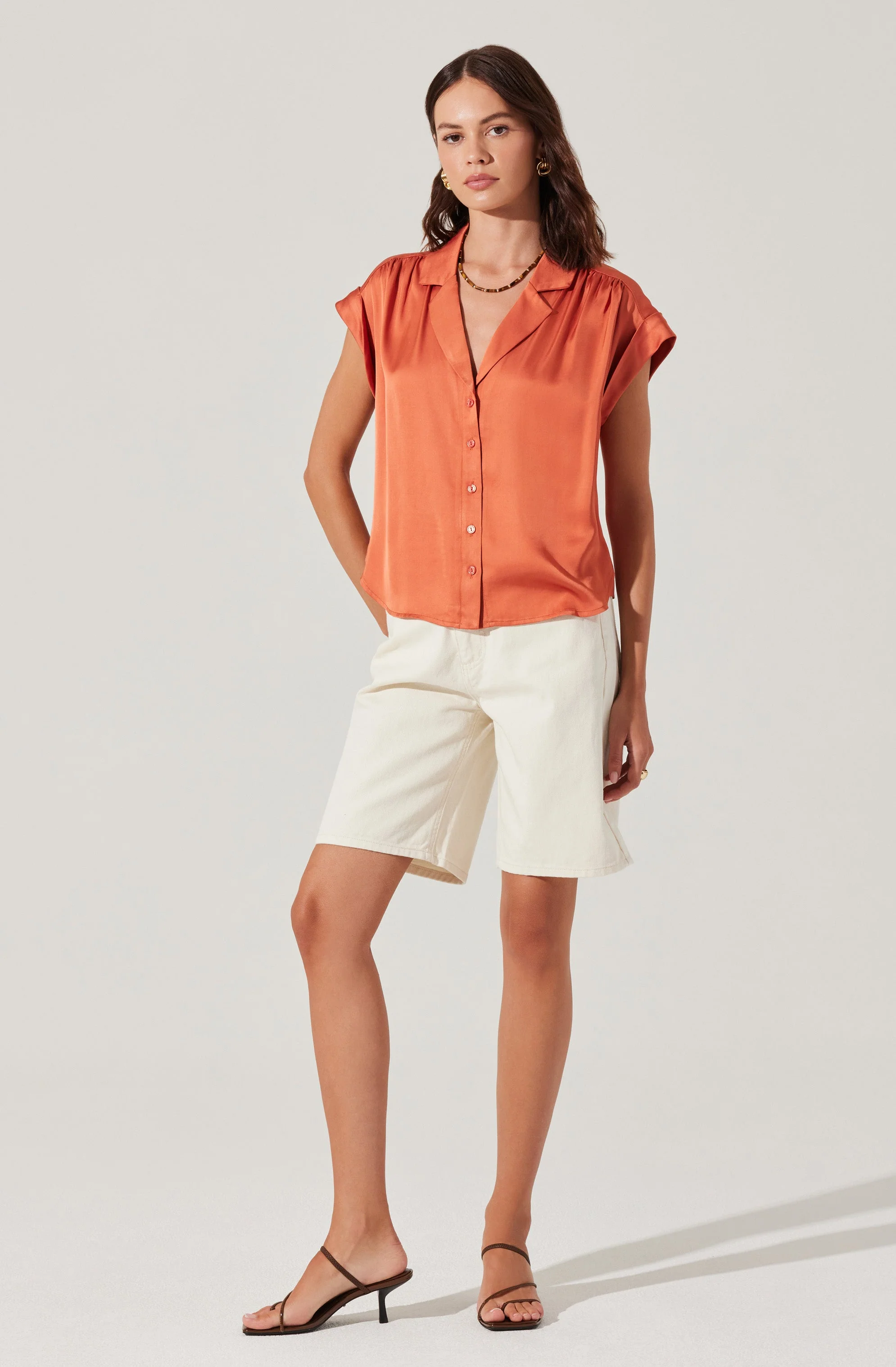 Callen Satin Button Up Top - Image 5