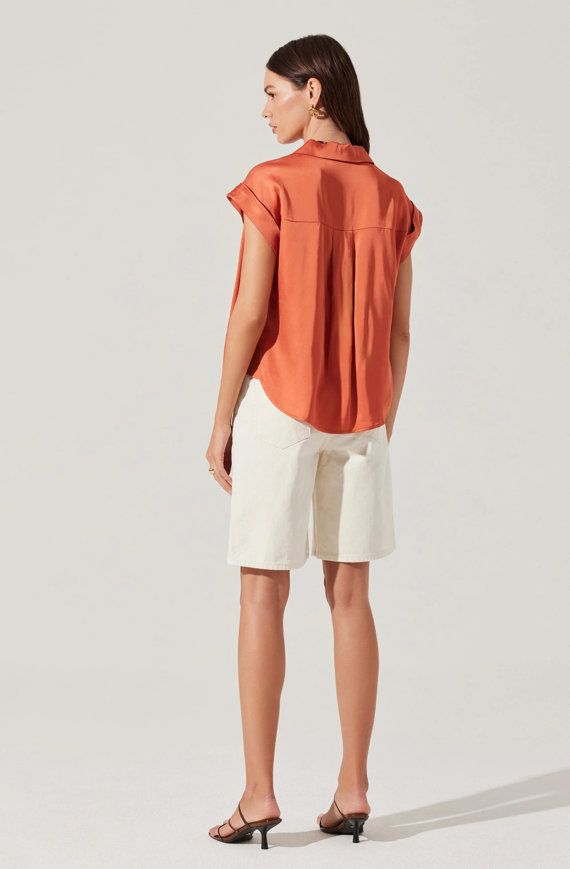 Callen Satin Button Up Top - Image 6