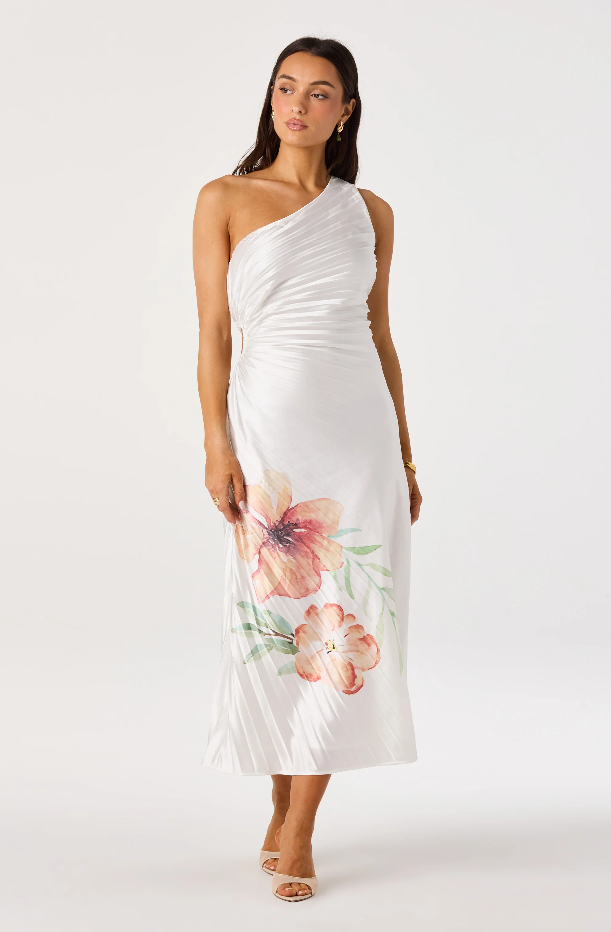 Cameron Floral One-Shoulder Midi Dress - Image 4