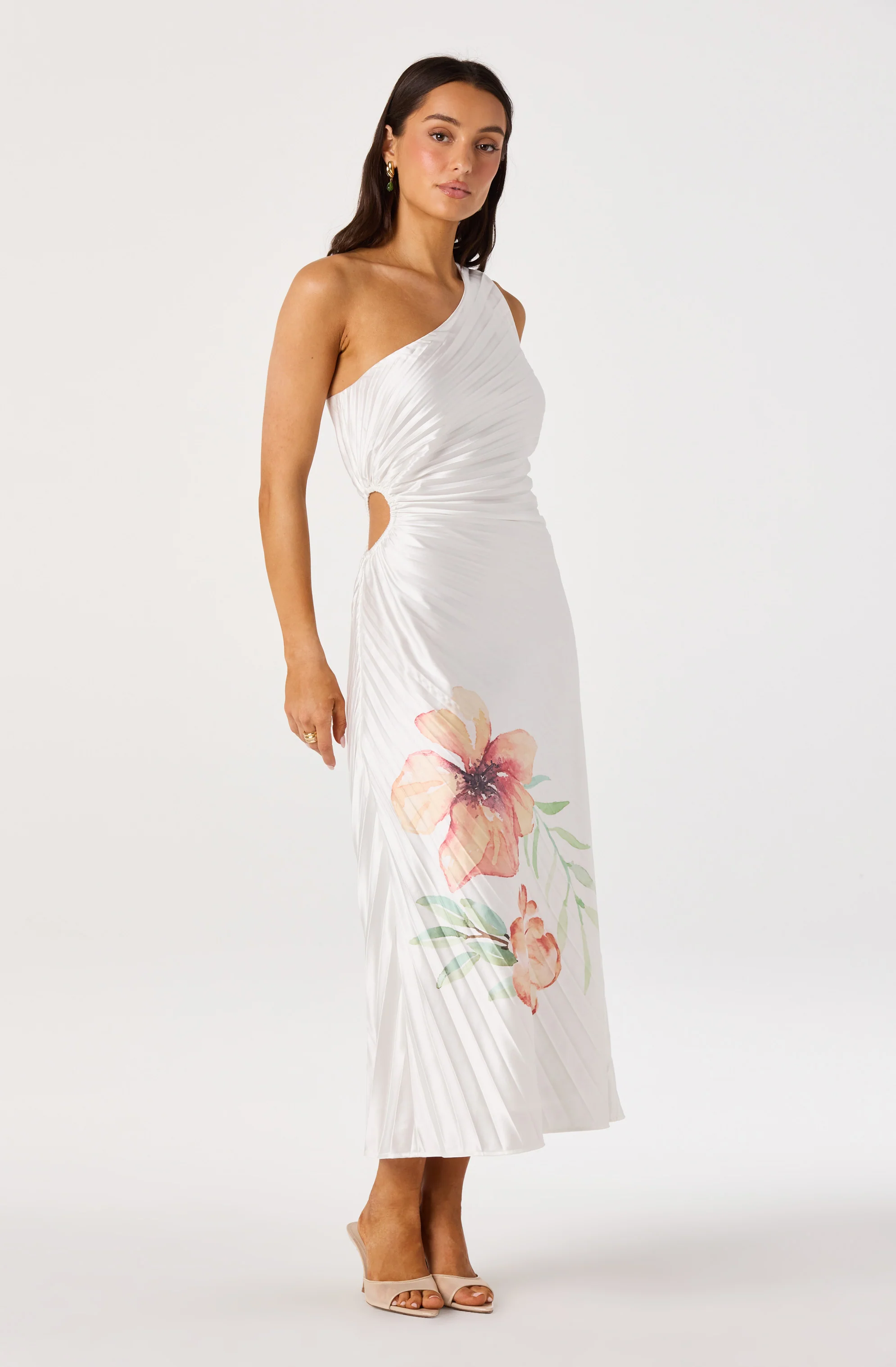 Cameron Floral One-Shoulder Midi Dress - Image 5