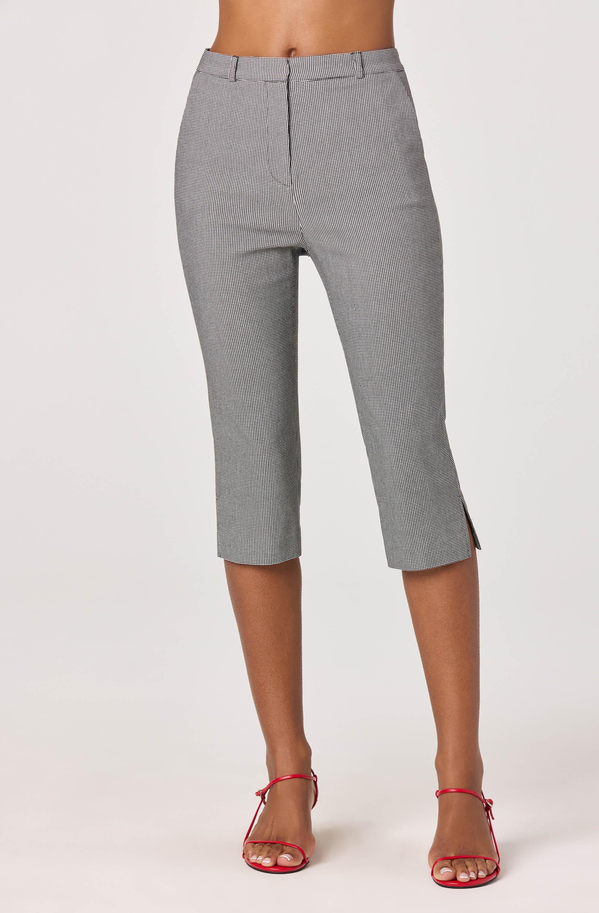 Cardin Houndstooth High-Rise Capri Pants - Image 2
