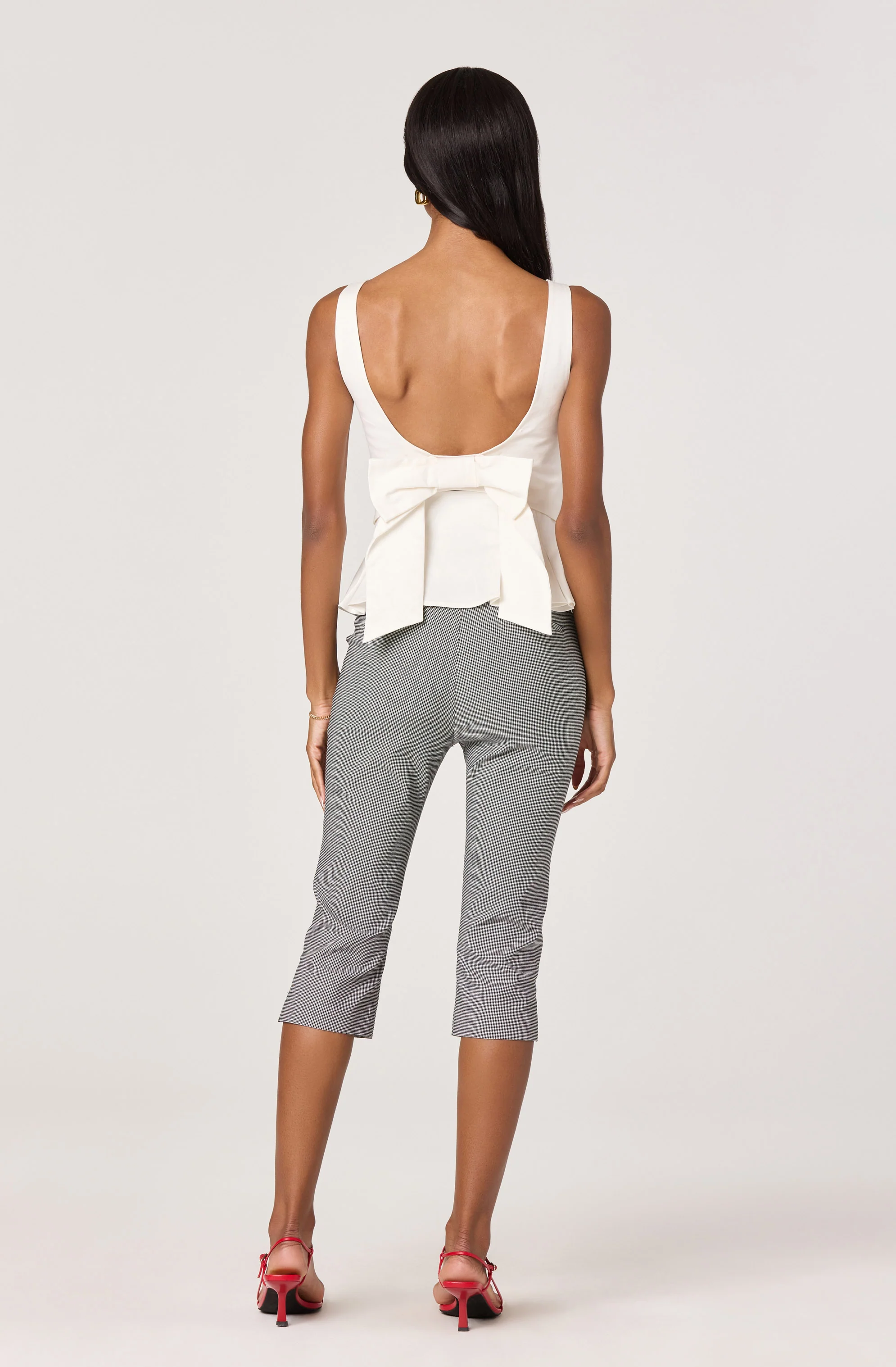 Cardin Houndstooth High-Rise Capri Pants - Image 4