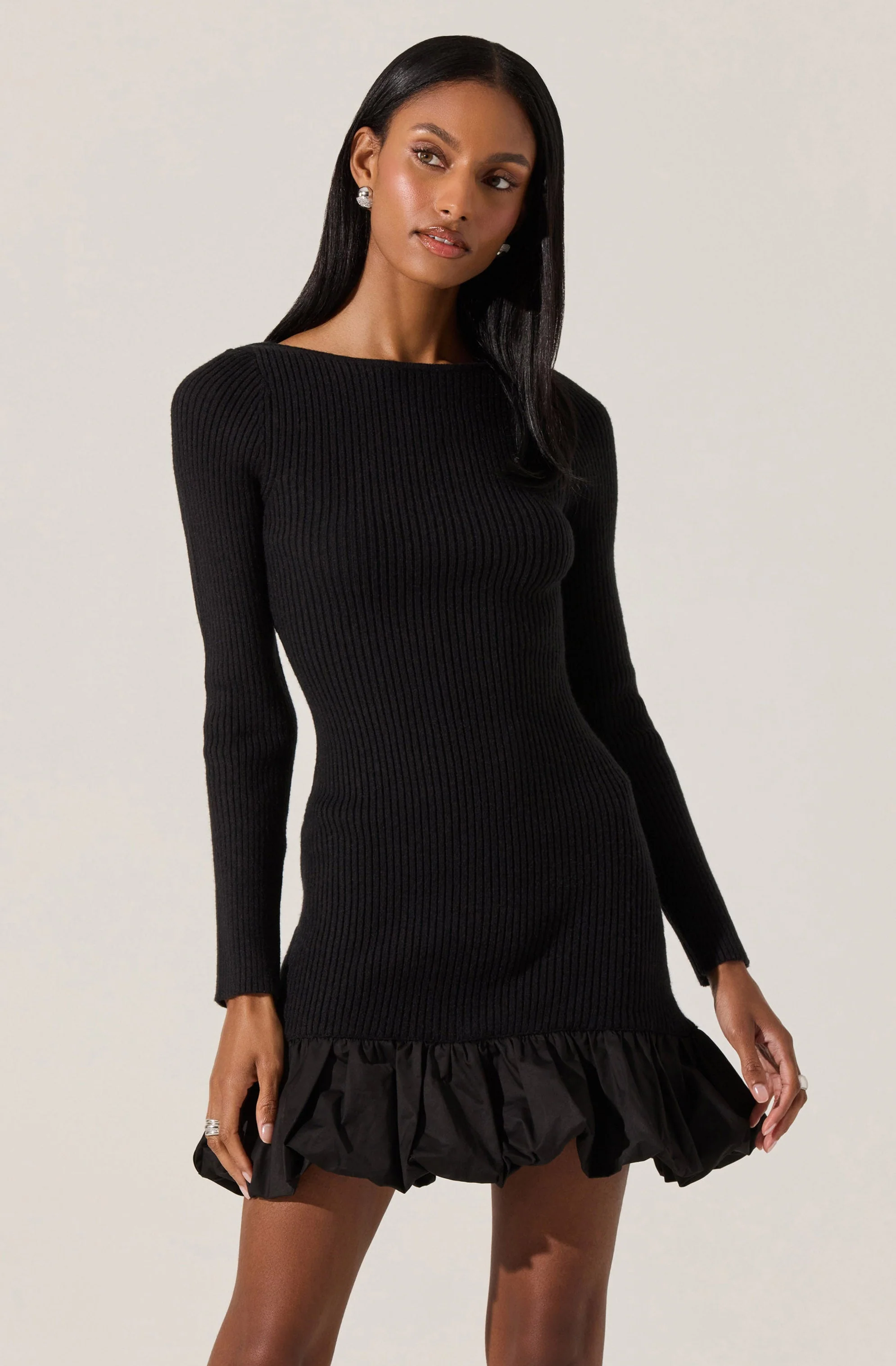 Carlene Ribbed Mini Sweater Dress - Image 4