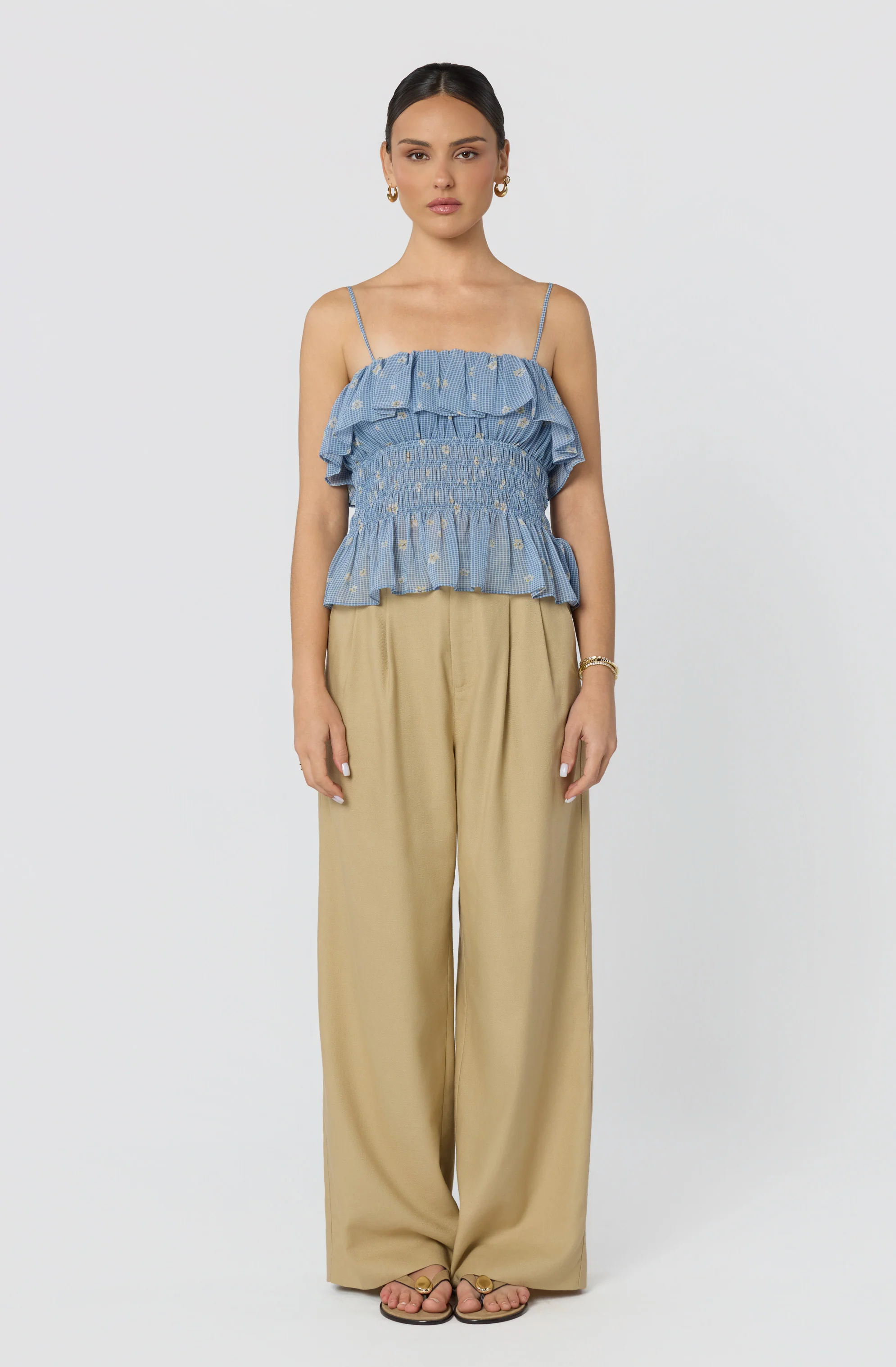 Carmelitha Smocked Ruffle Peplum Top - Image 8
