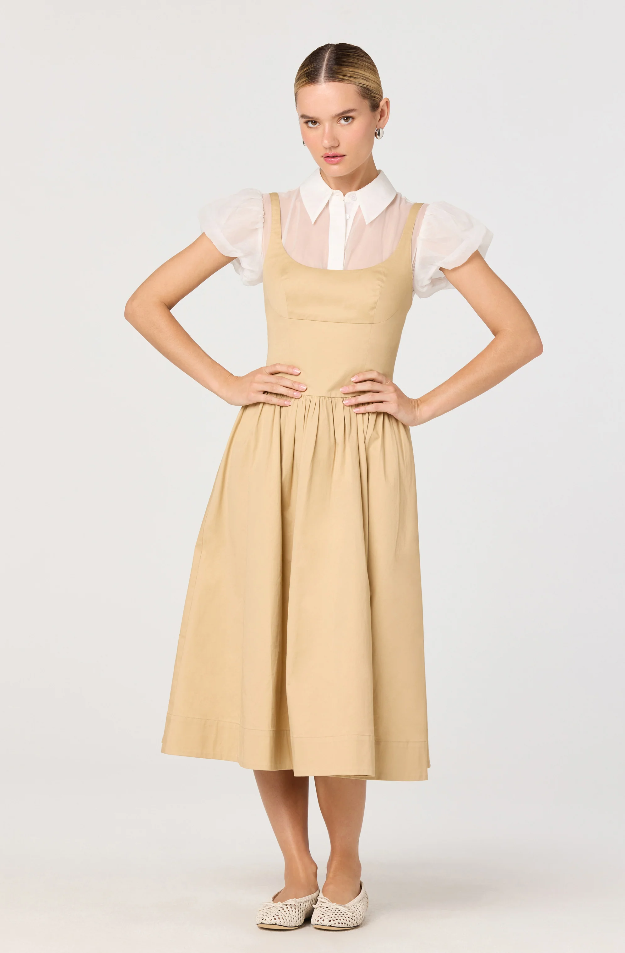 Carrington Mixed Media Layered Midi Dress - Image 6