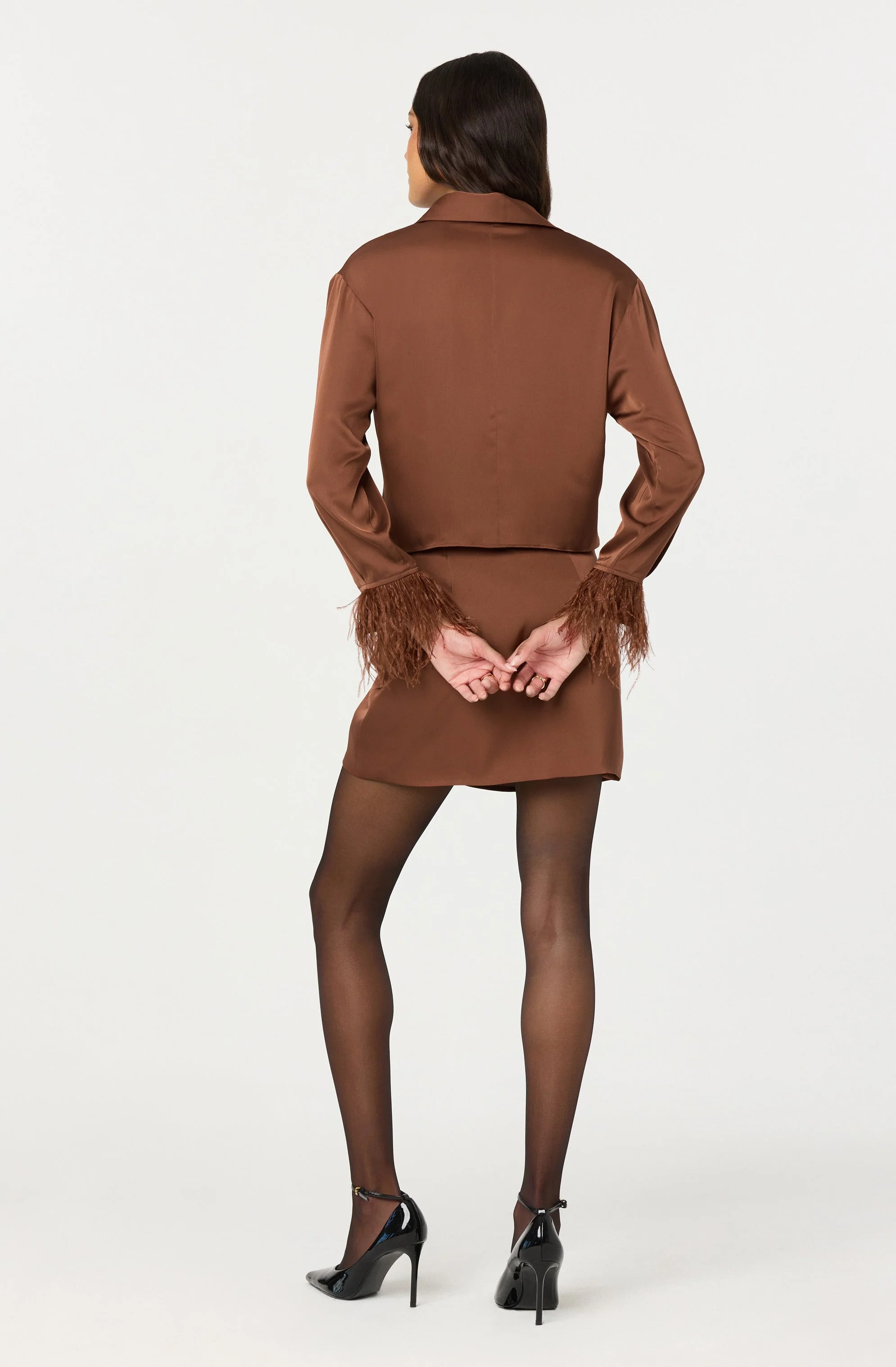 Catrina Satin Draped Mini Skirt - Image 3