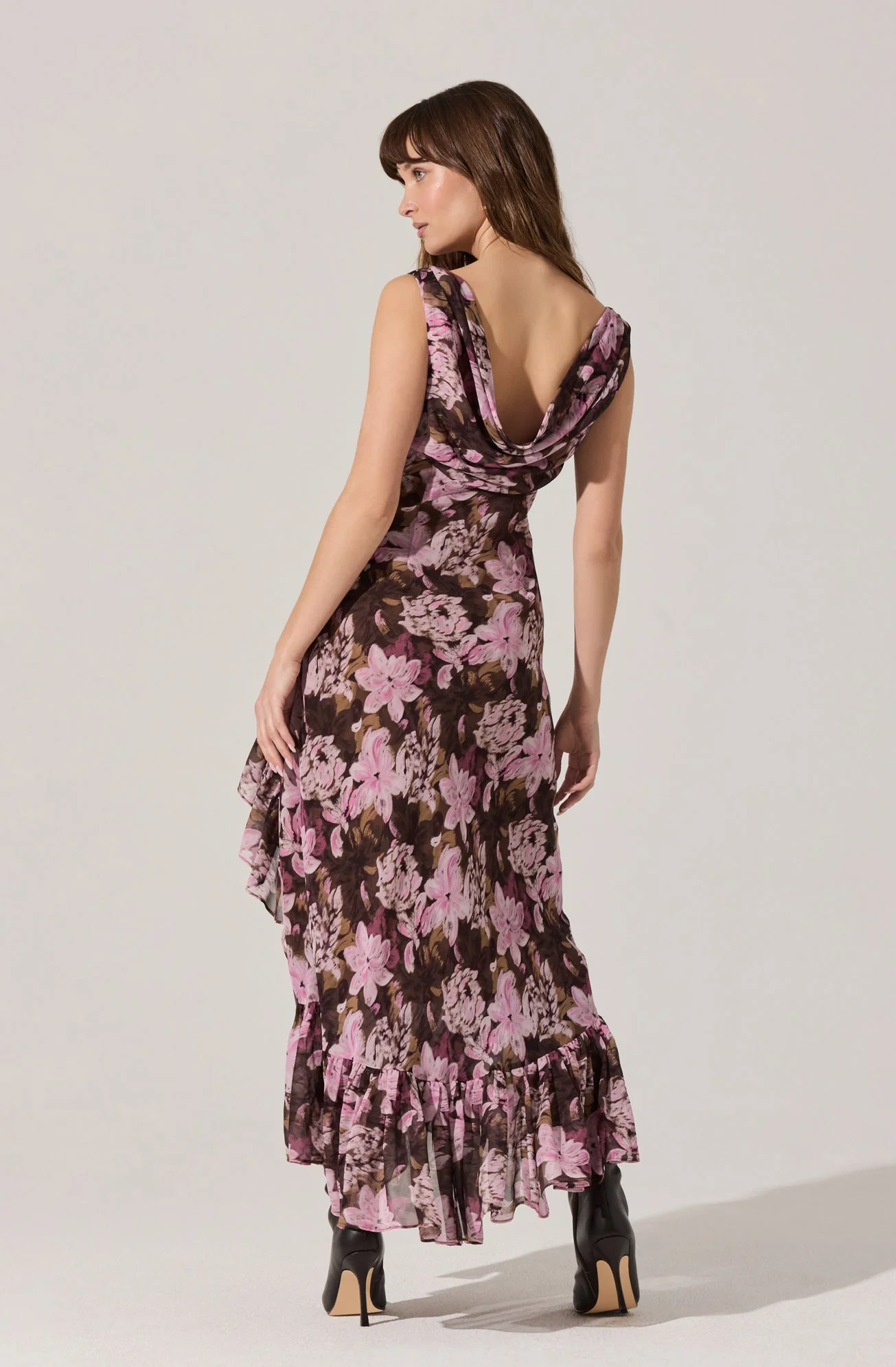 Cecilia Floral Cowl Neck Maxi Dress - Image 4
