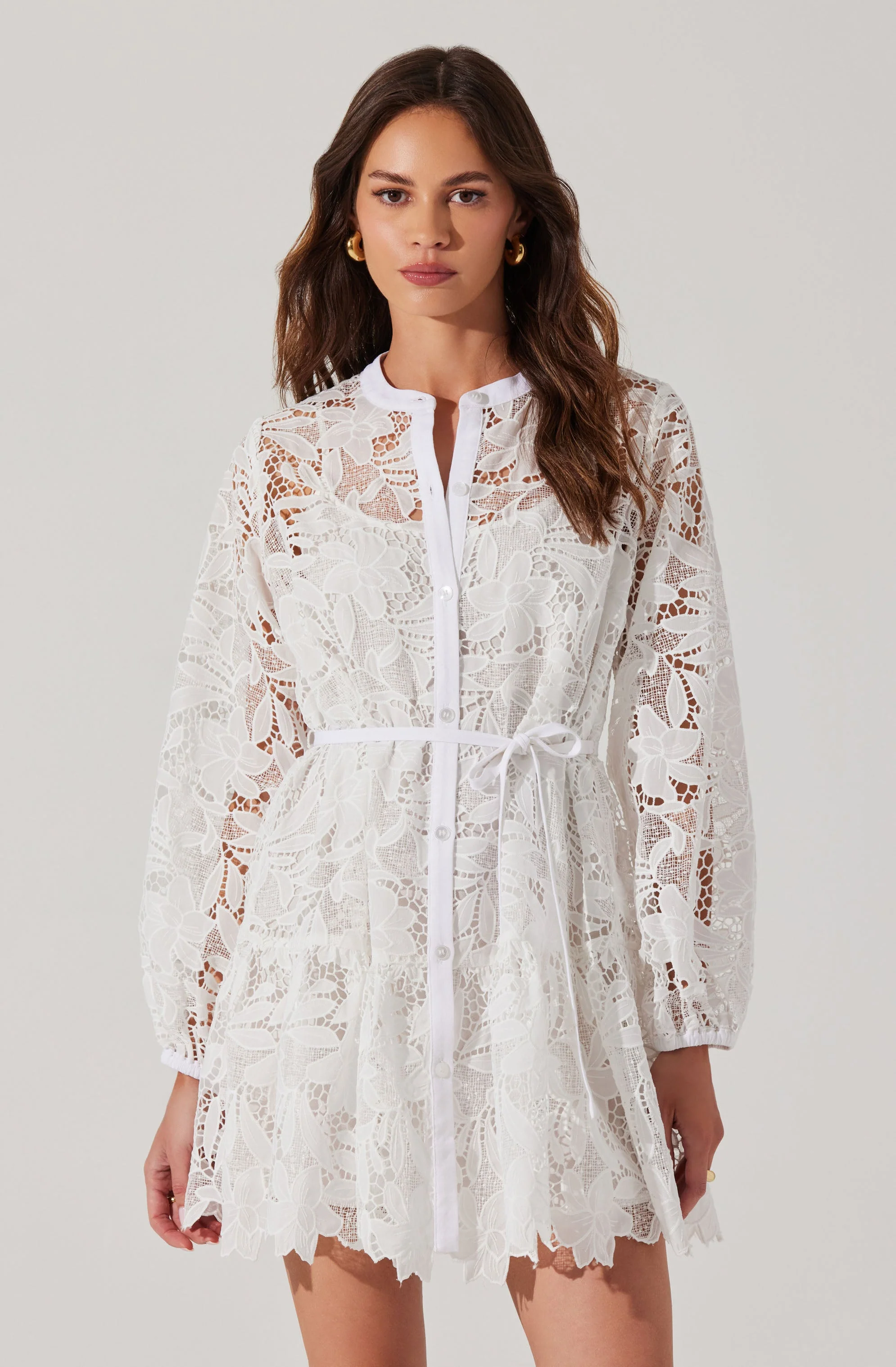 Celie Crochet Lace Mini Dress - Image 5