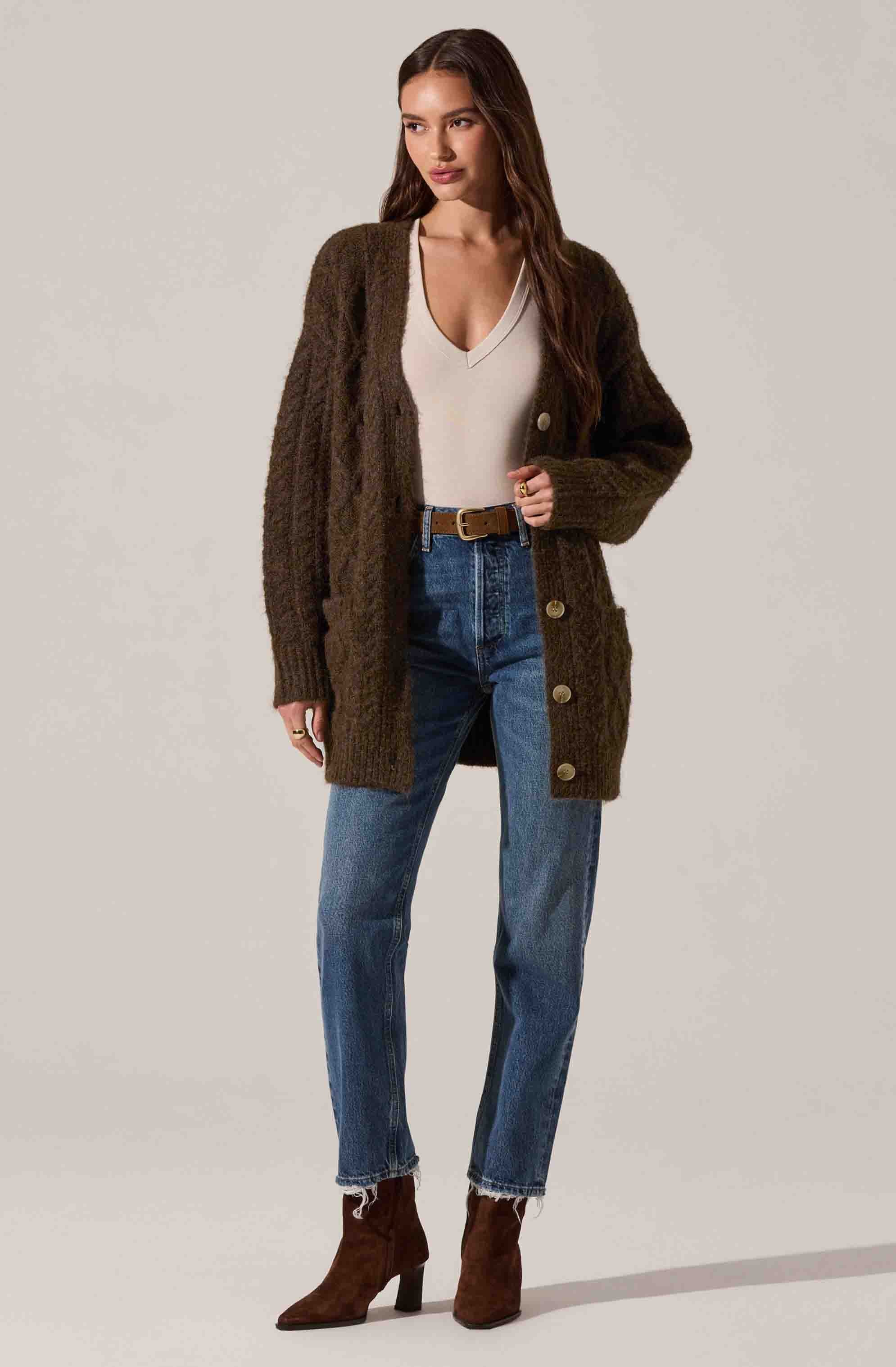 Charli Cable Knit Cardigan Sweater - Image 6