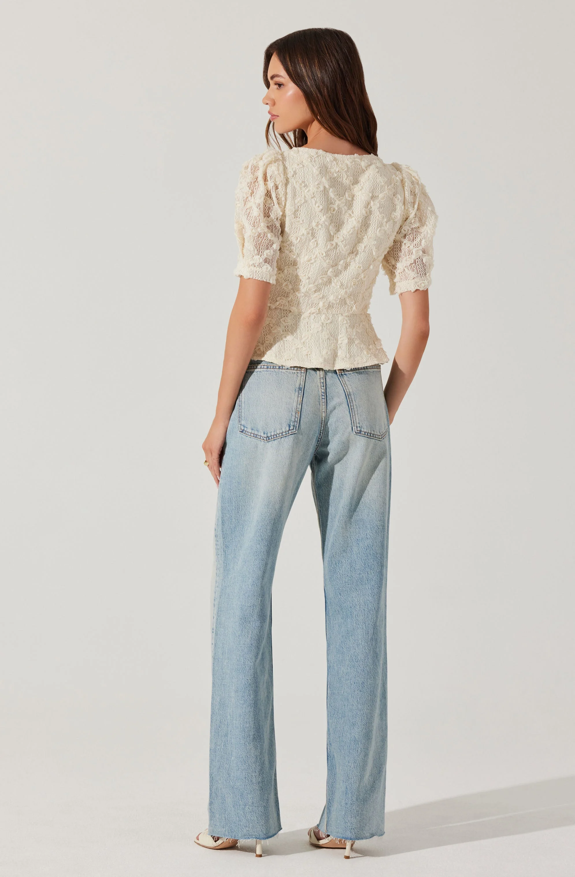 Cherian Floral Appliqué Lace Top - Image 5