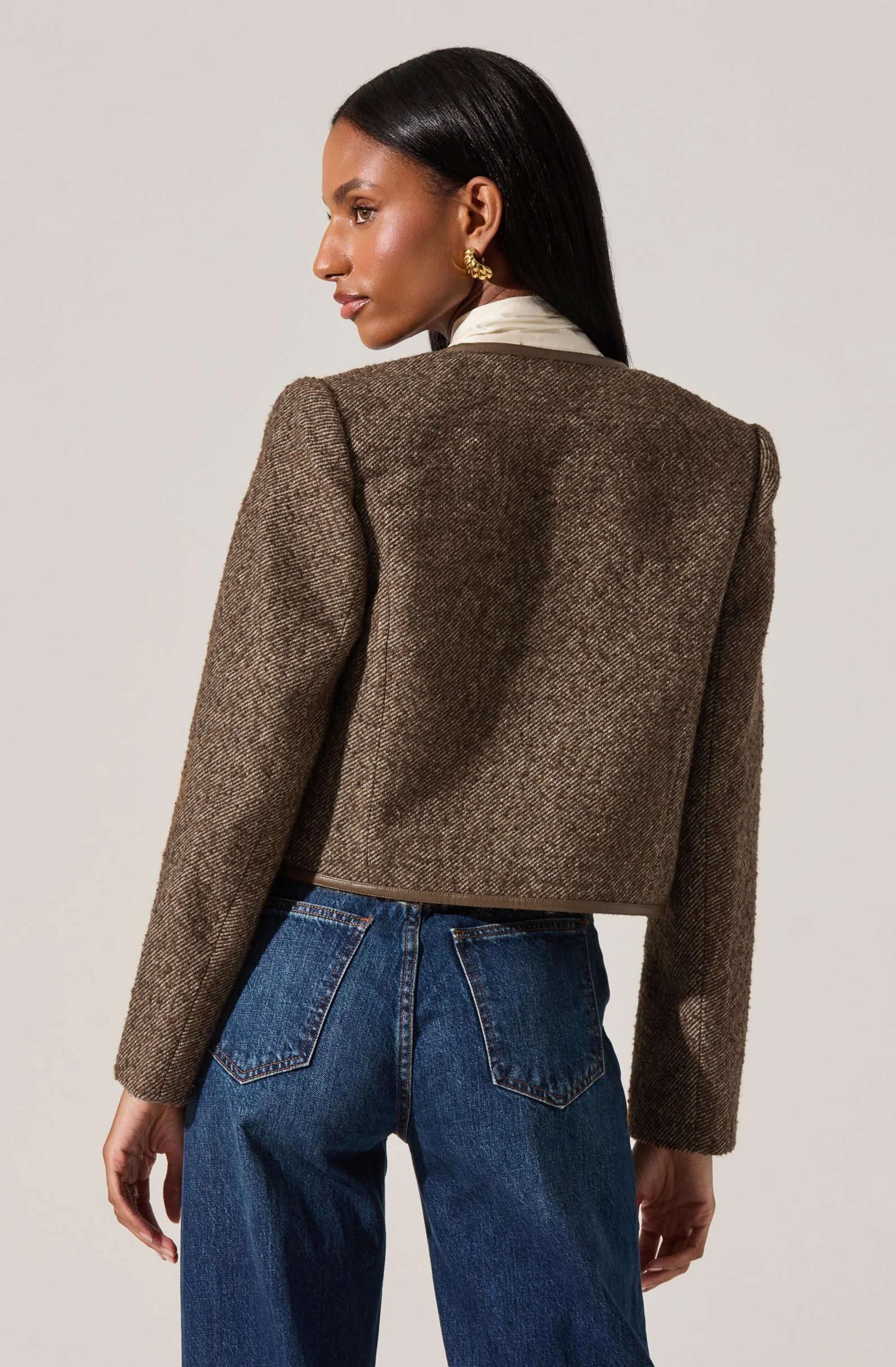 Chiara Faux Leather Trim Jacket - Image 2