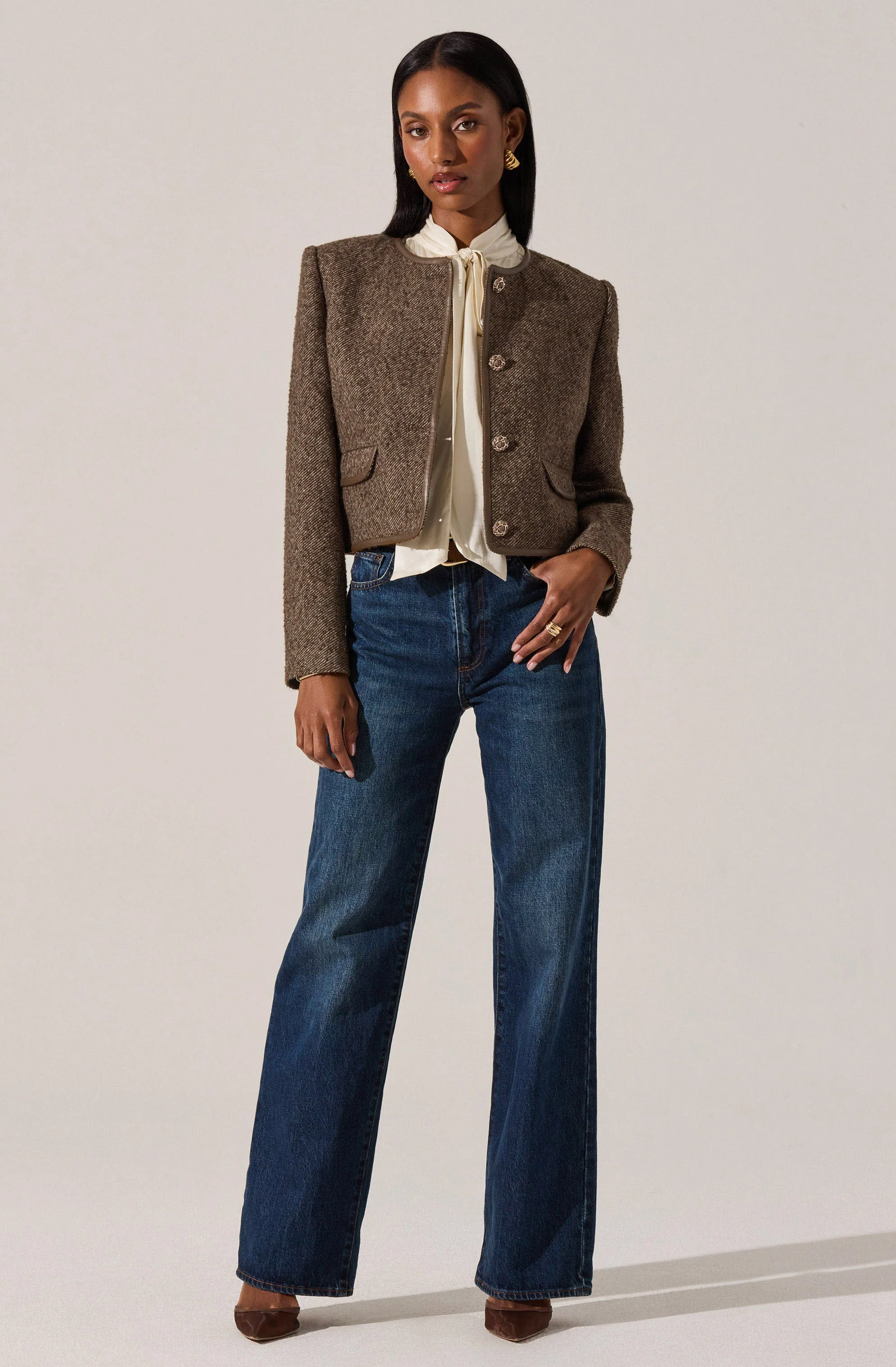 Chiara Faux Leather Trim Jacket - Image 3
