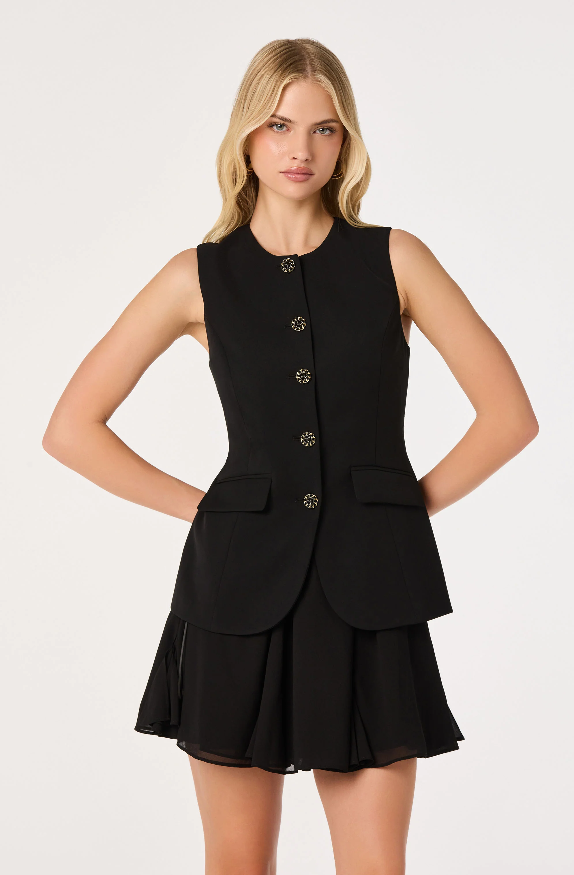 Christen Button-Front Vest Mini Dress - Image 7