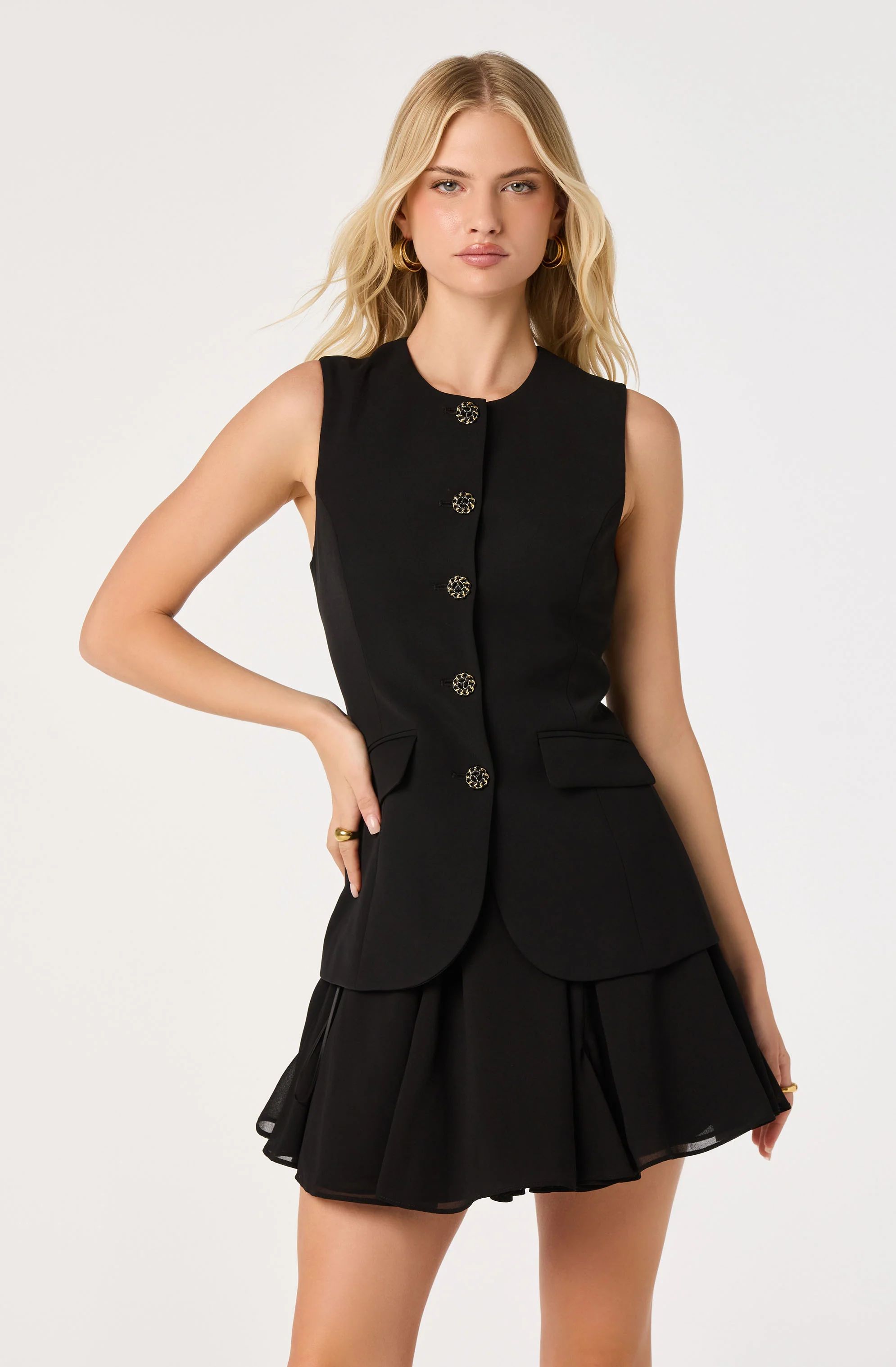 Christen Button-Front Vest Mini Dress - Image 9