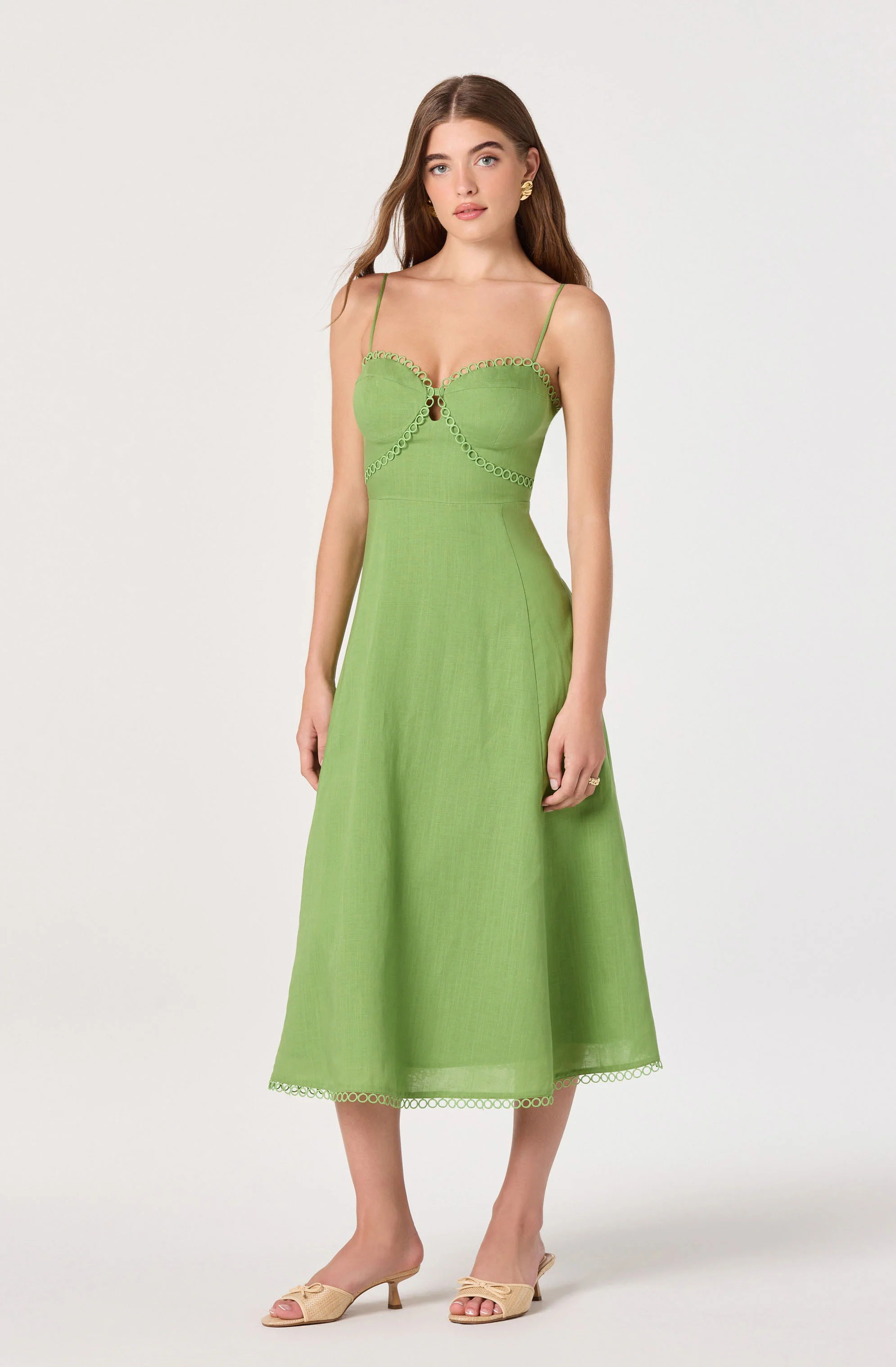 Christie Sweetheart Linen Midi Dress - Image 2