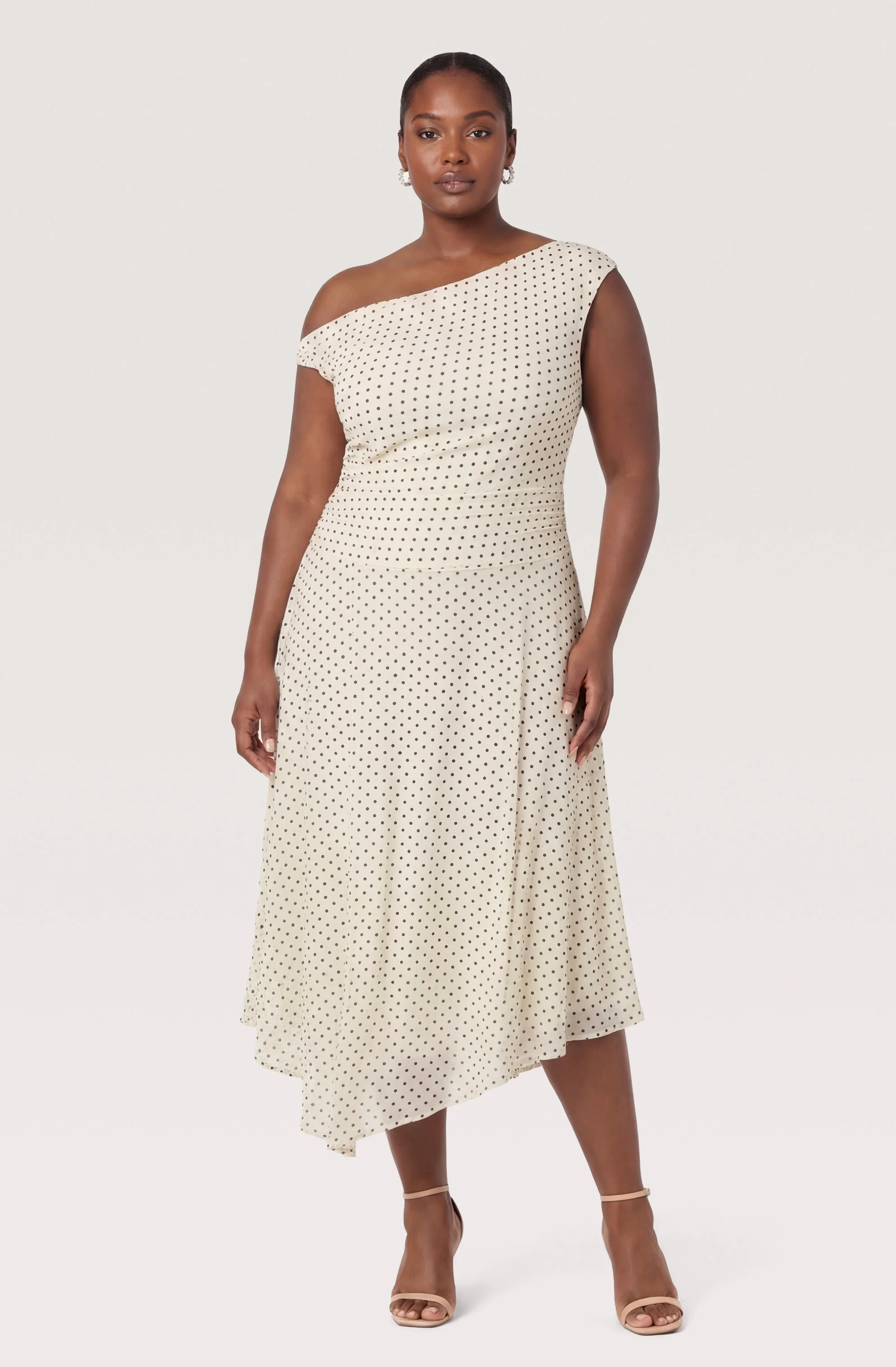 Ciarra Off-Shoulder Asymmetric Midi Dress - Image 7
