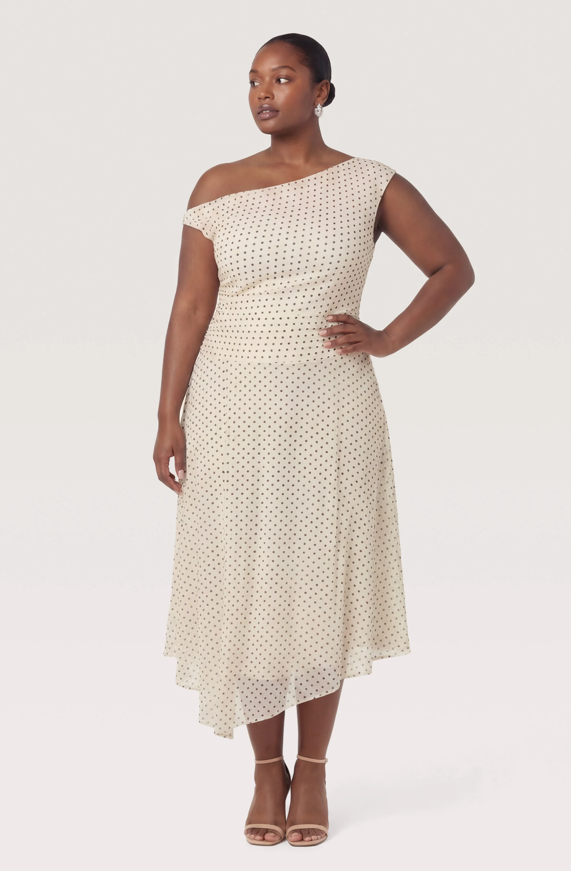 Ciarra Off-Shoulder Asymmetric Midi Dress - Image 8
