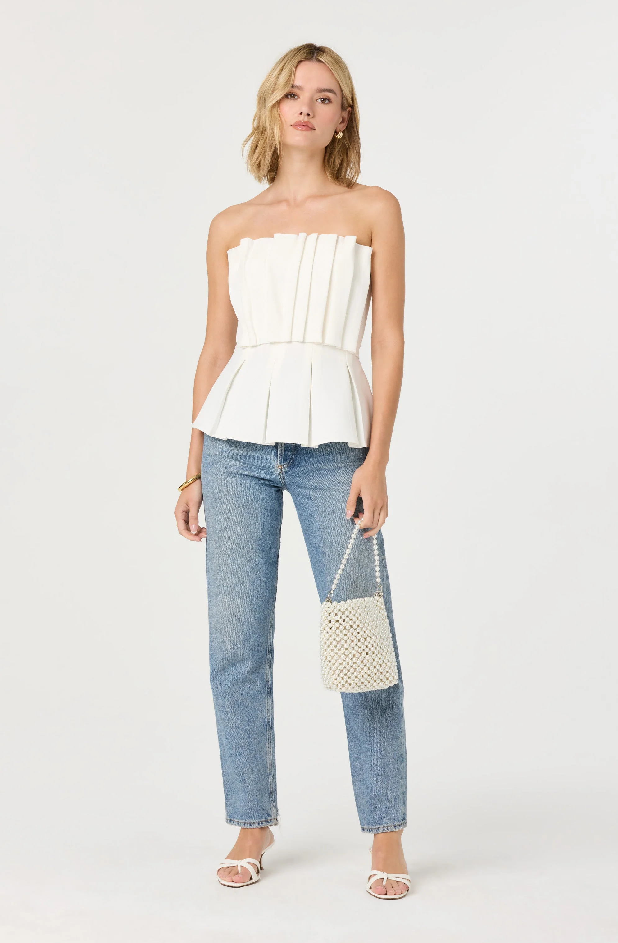 Clemira Pleated Strapless Top - Image 6