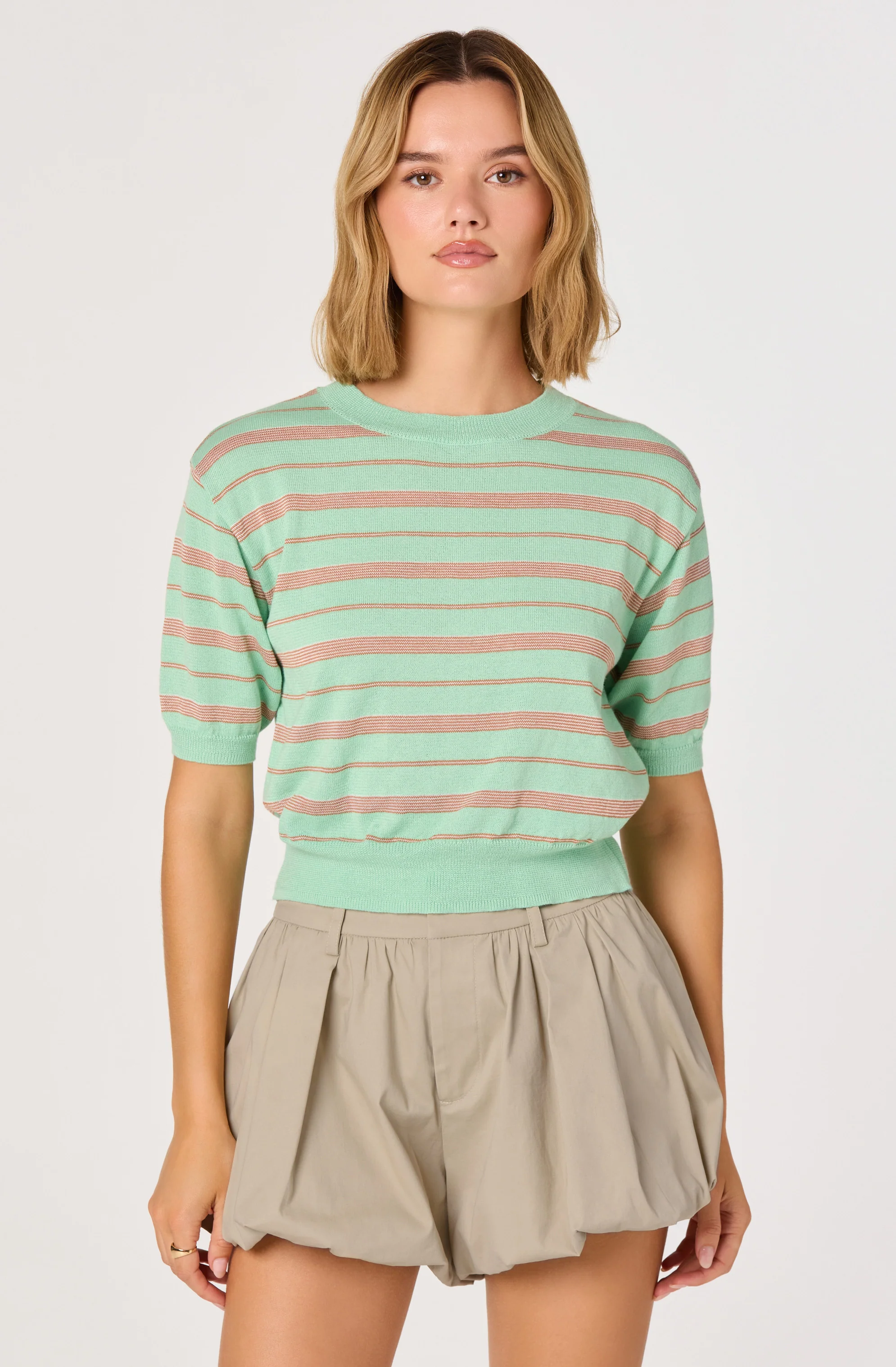 Colette Striped Knit Crew Neck Sweater