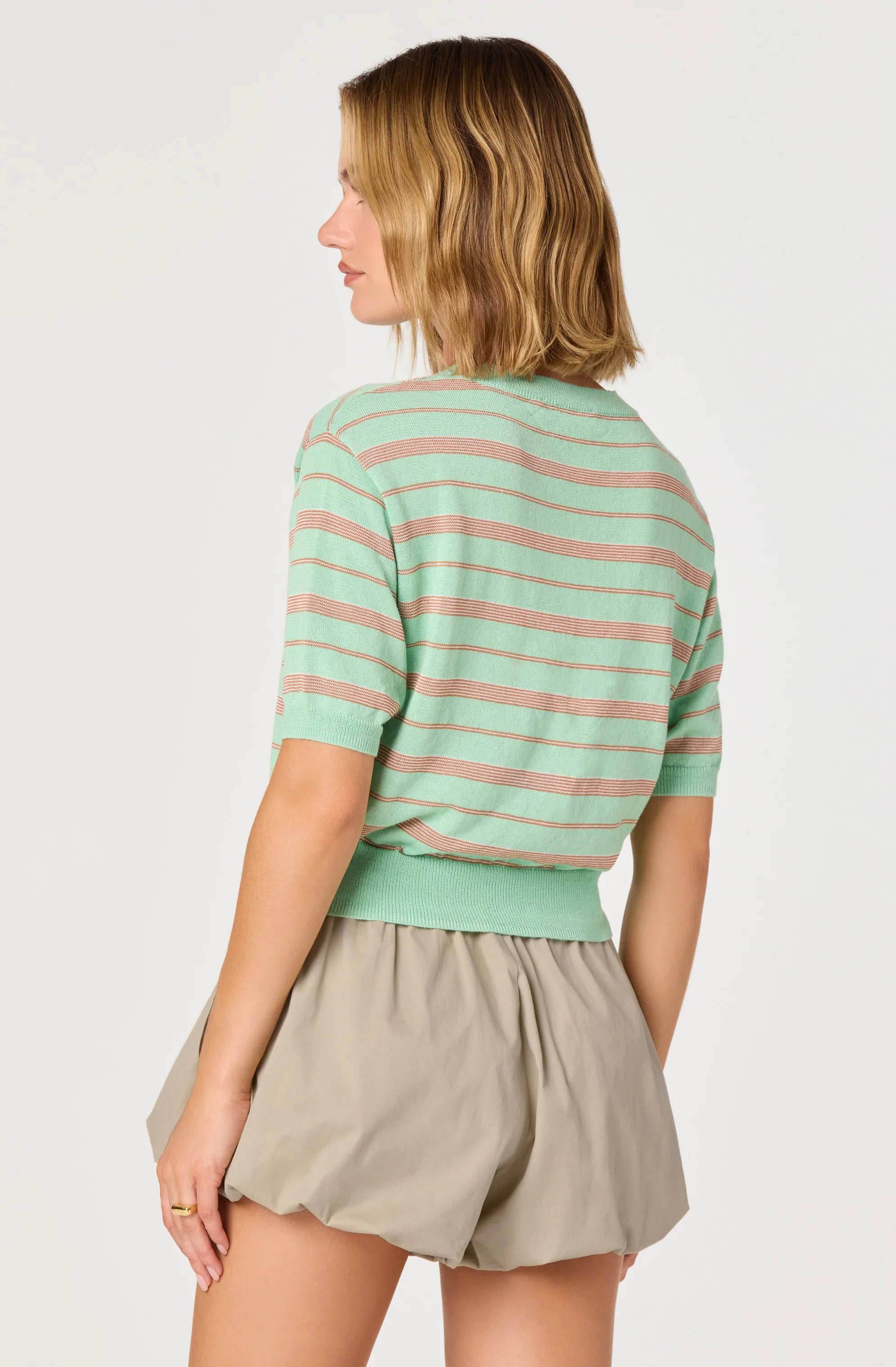 Colette Striped Knit Crew Neck Sweater - Image 2