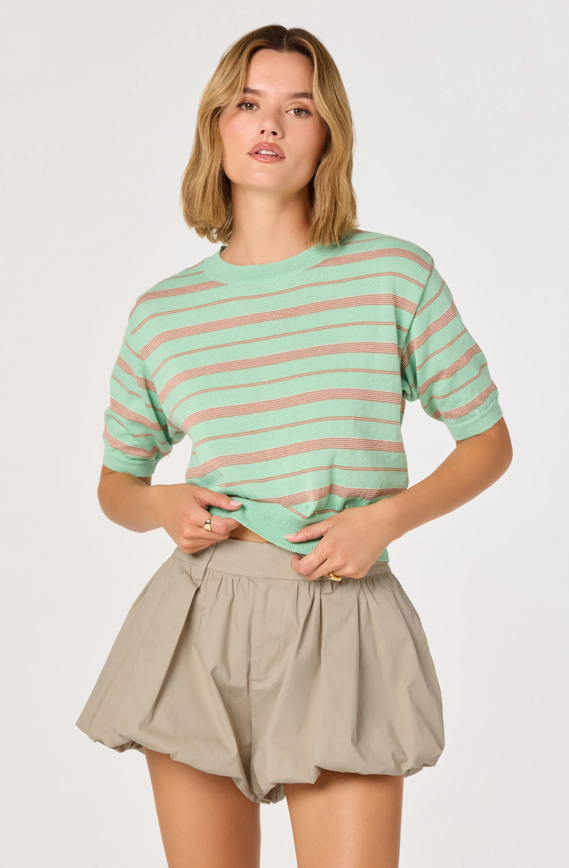 Colette Striped Knit Crew Neck Sweater - Image 3