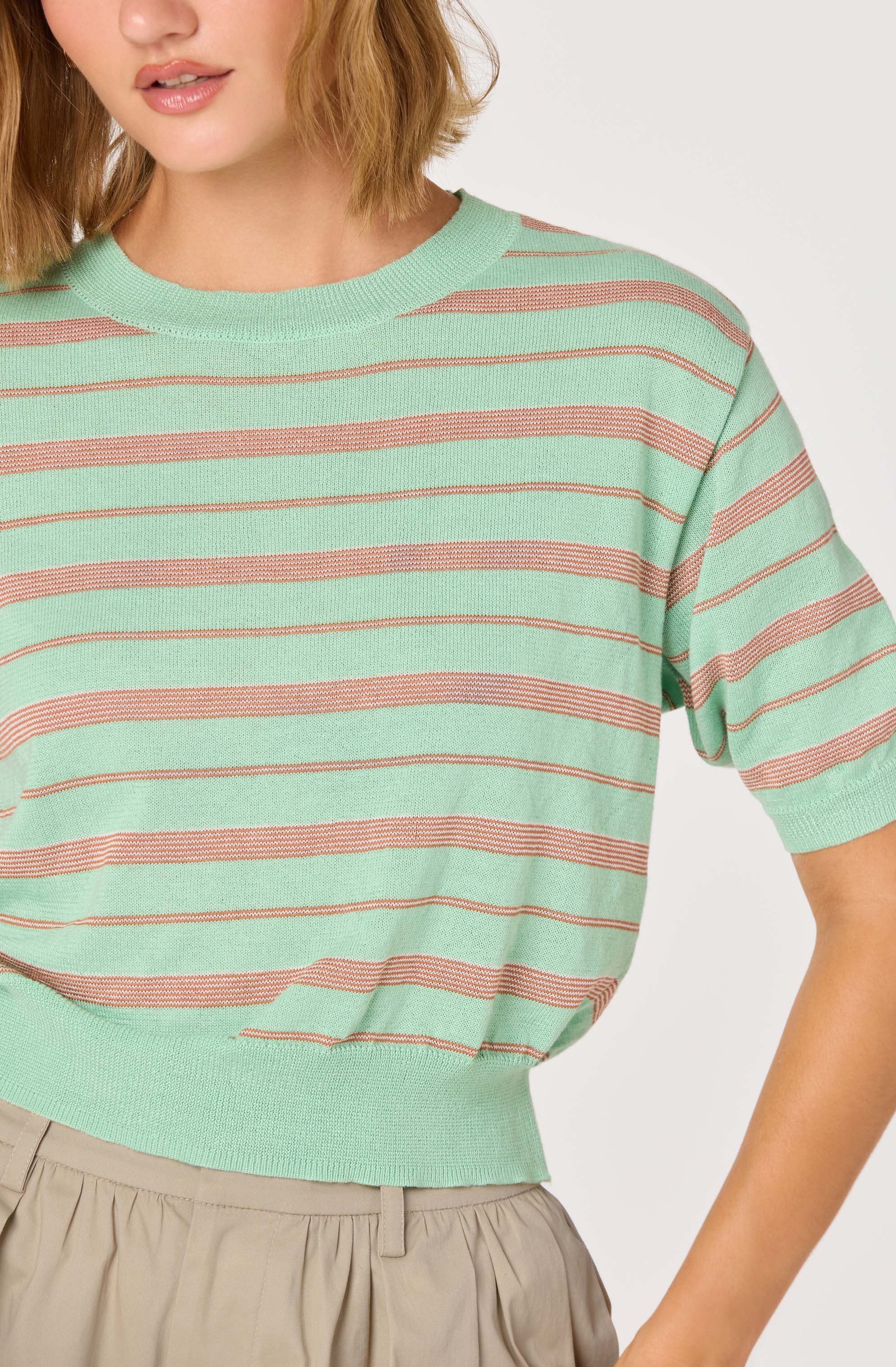 Colette Striped Knit Crew Neck Sweater - Image 5