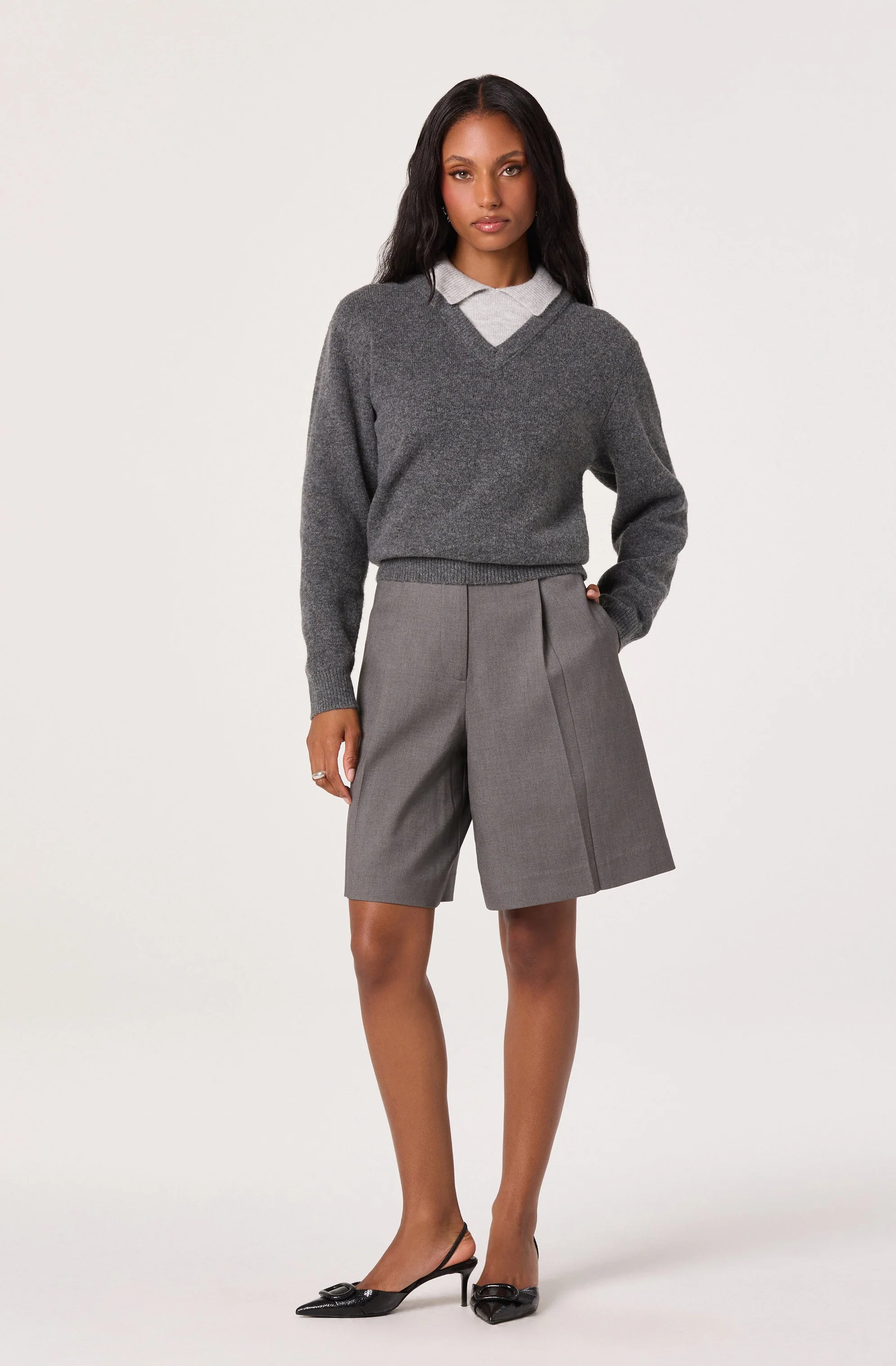 Contrast Faux Layered Sweater - Image 2