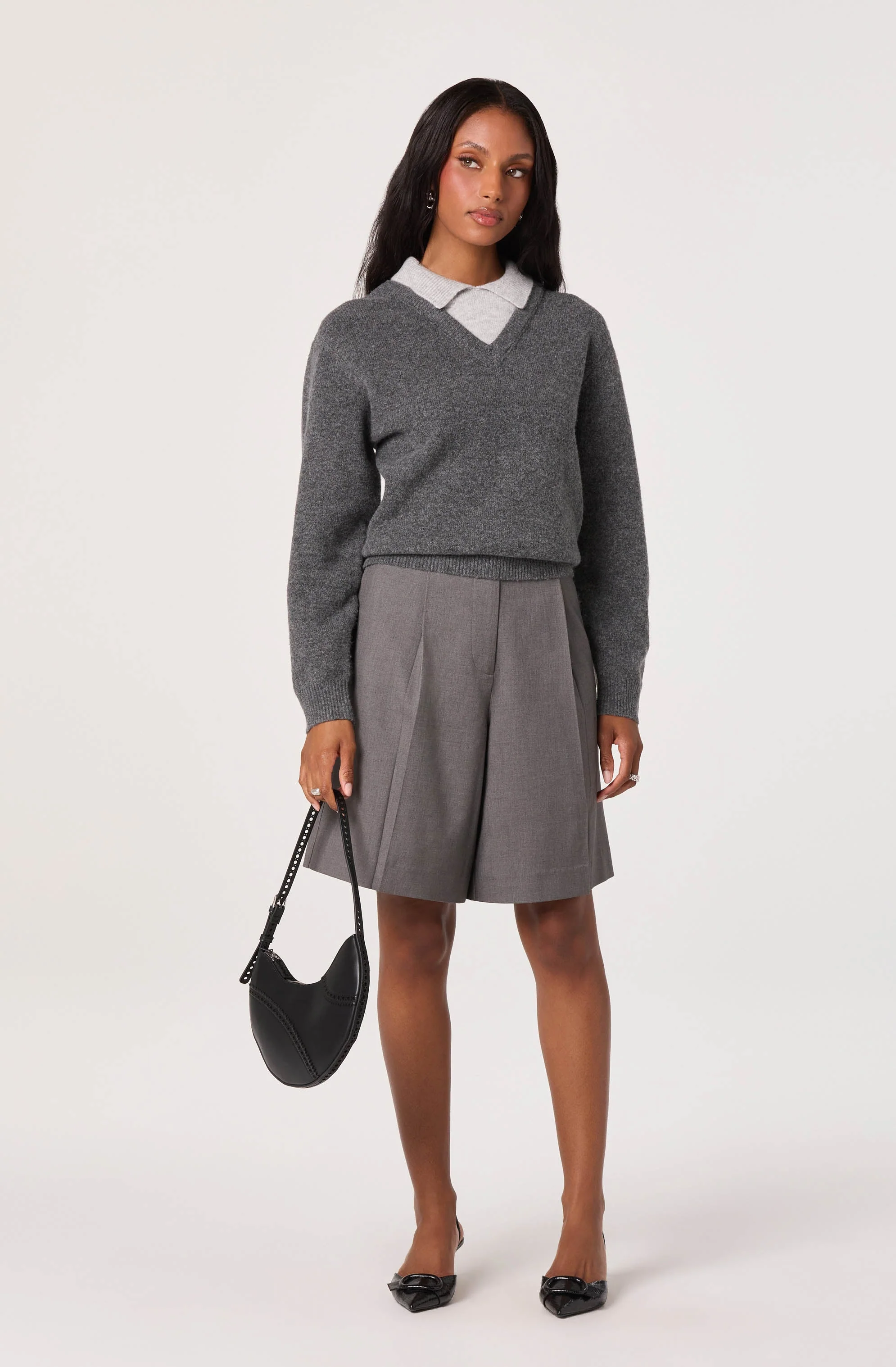 Contrast Faux Layered Sweater - Image 6