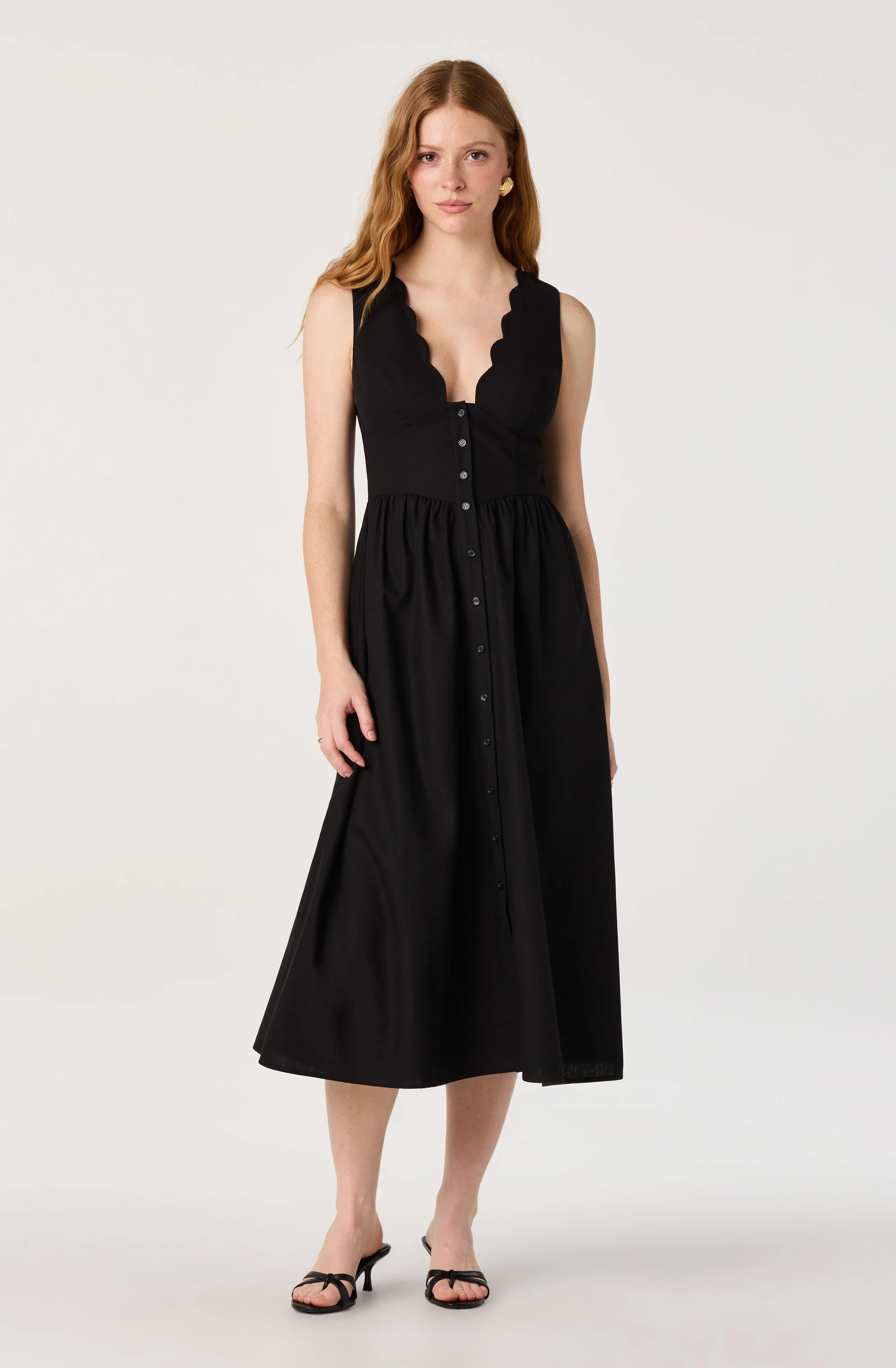 Cory V-Neck Button-Front Midi Dress - Image 5