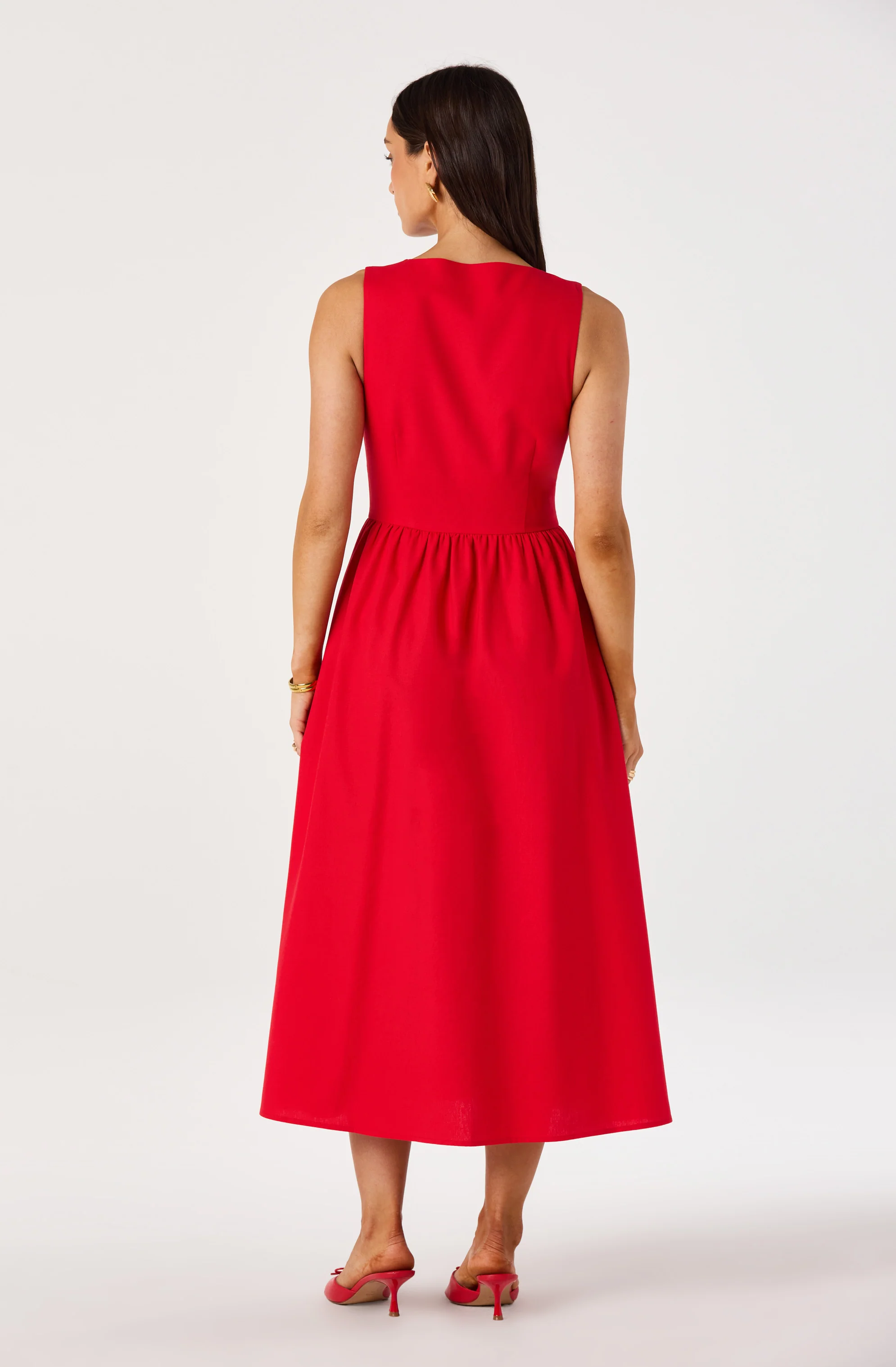 Cory V-Neck Button-Front Midi Dress - Image 9