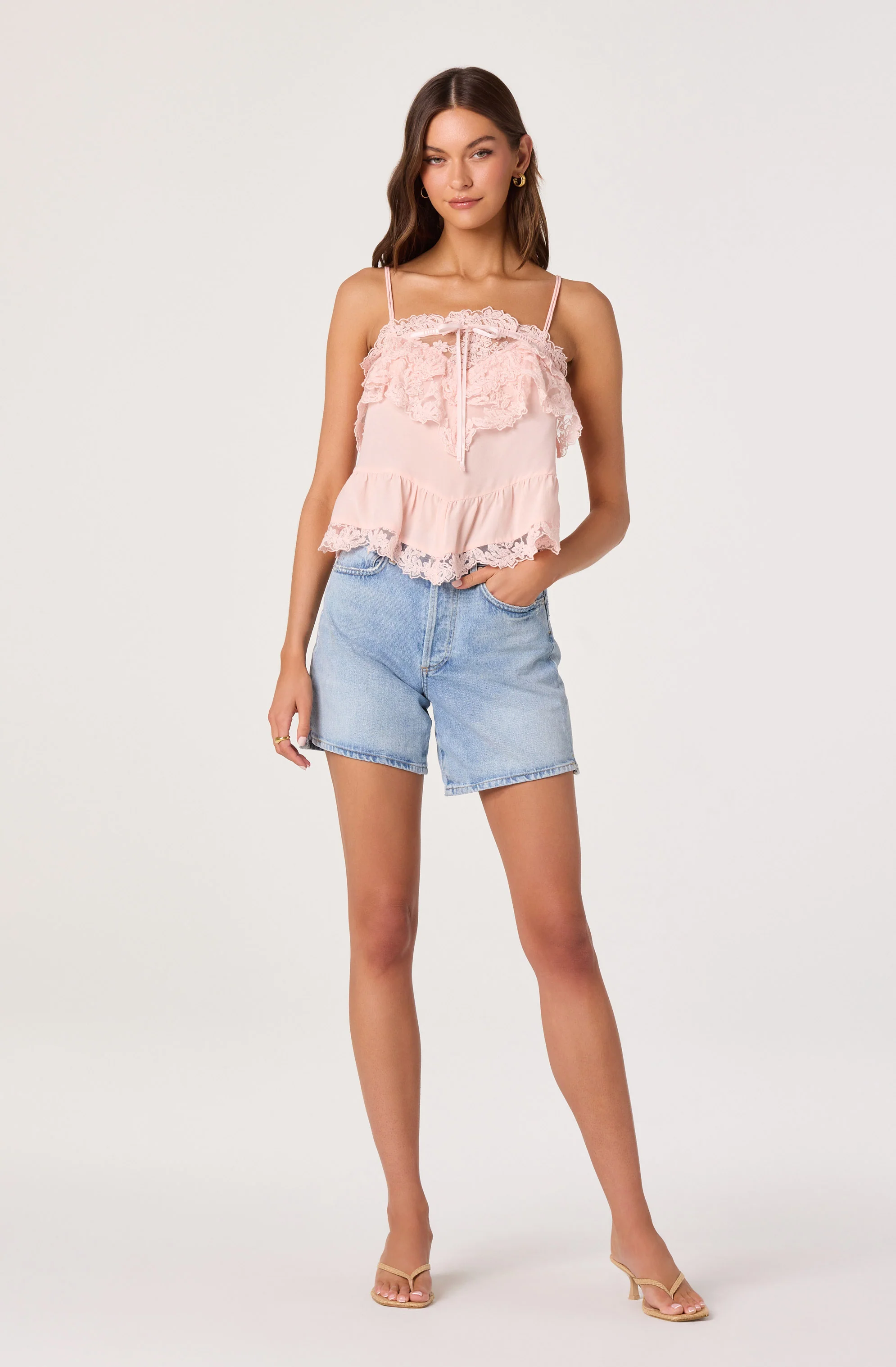 Cosette Ruffled Lace Trim Cami - Image 2