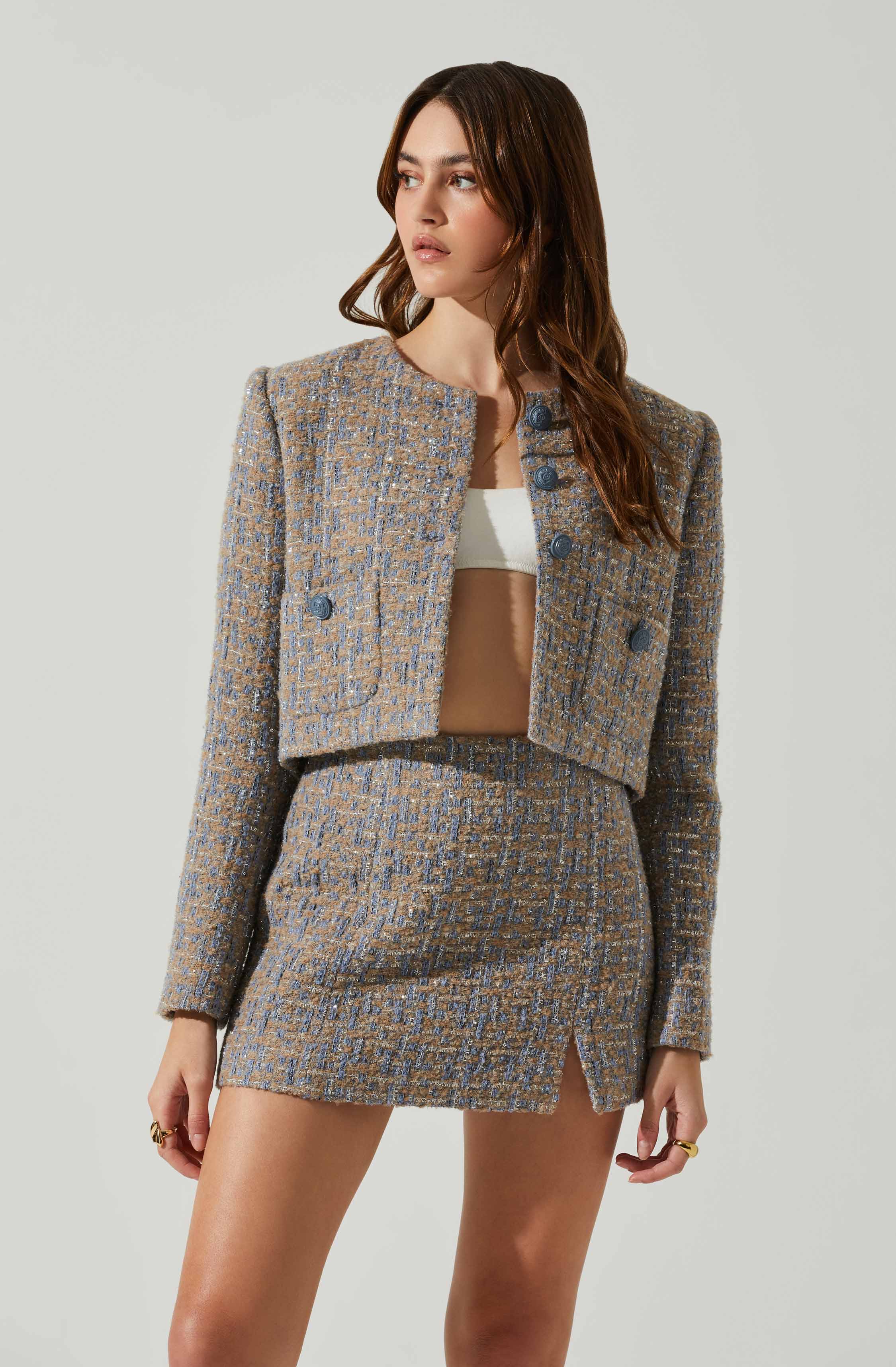 Covina Tweed Mini Skirt - Image 3