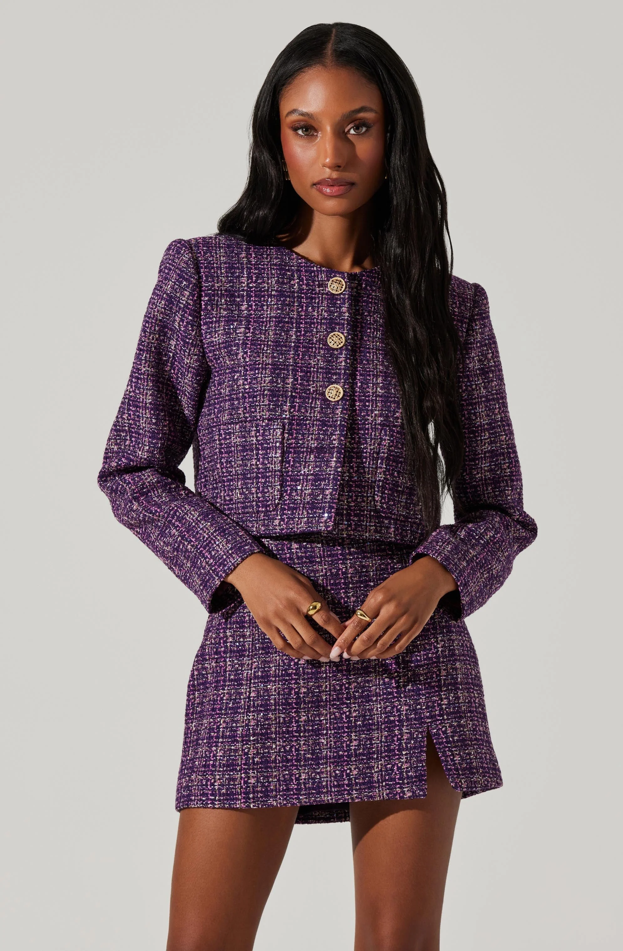 Covina Tweed Mini Skirt - Image 3