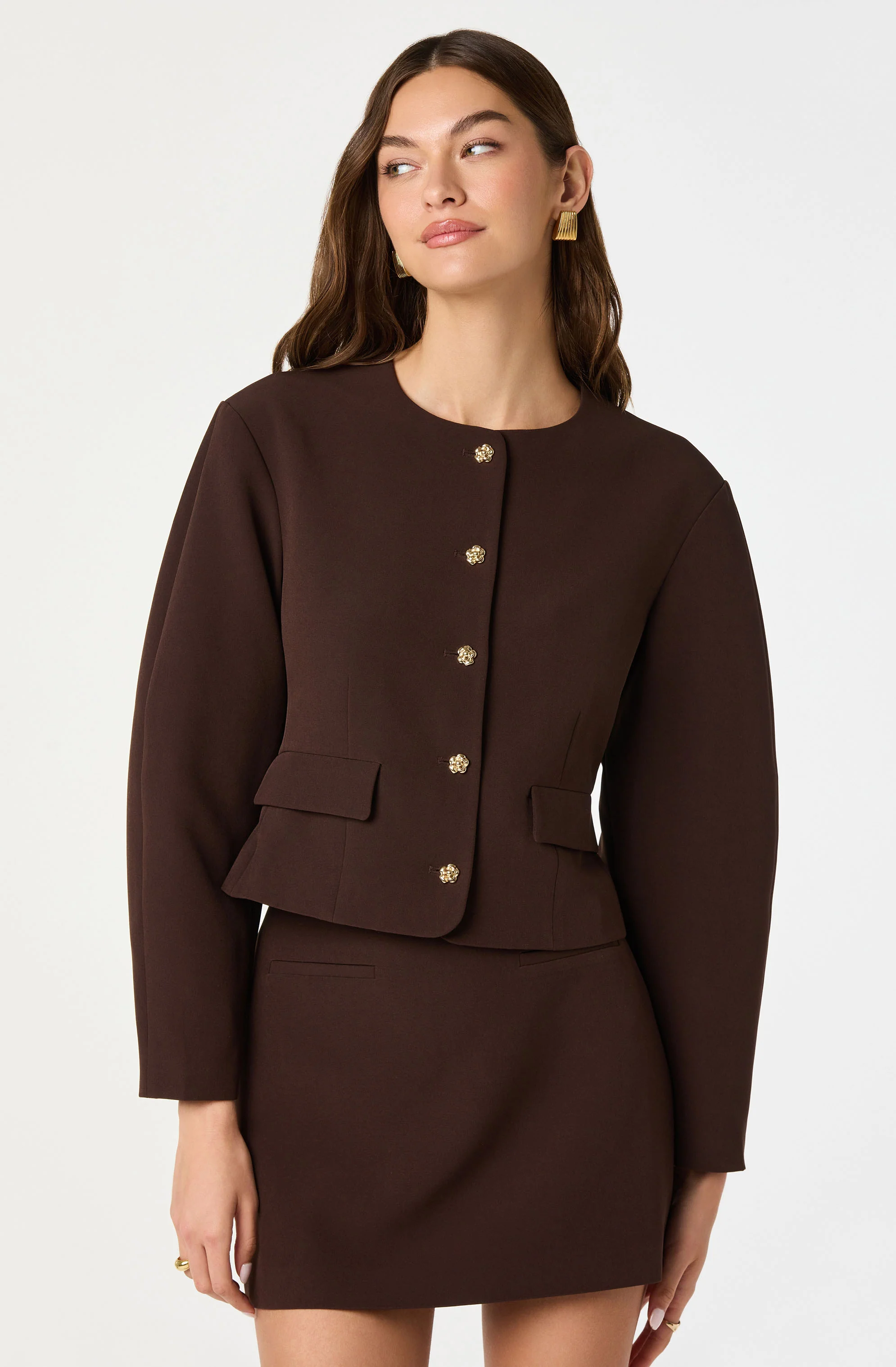 Collarless Tailored Blazer - Image 3