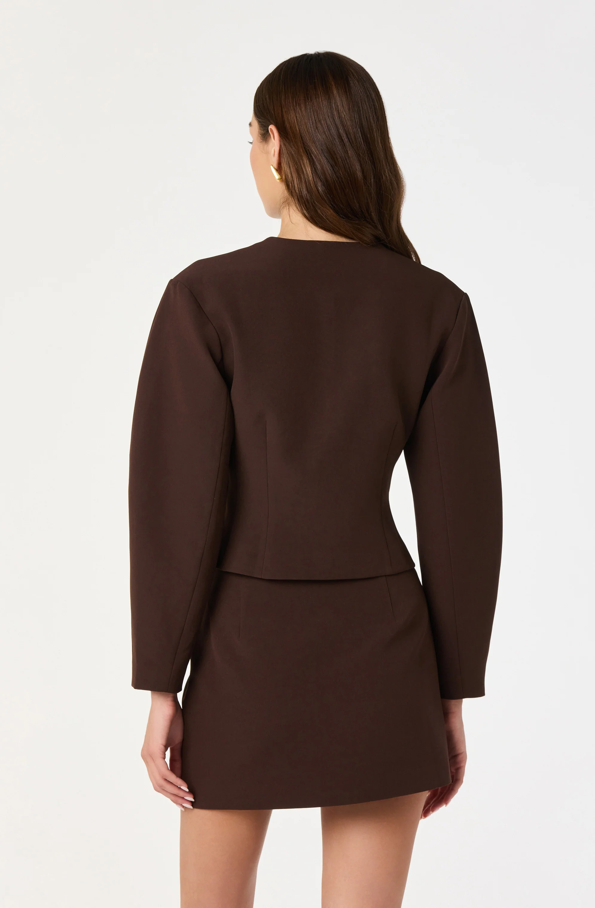 Collarless Tailored Blazer - Image 4
