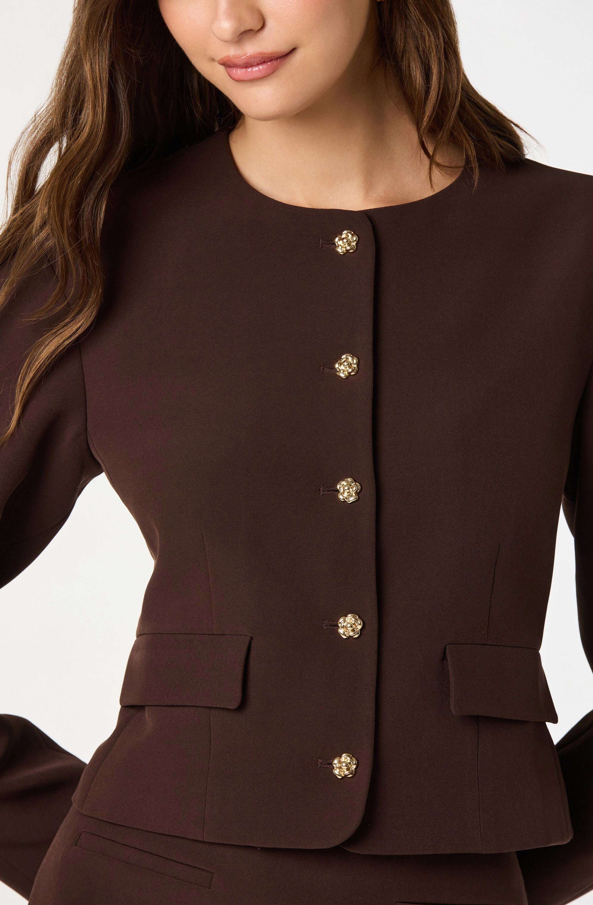 Collarless Tailored Blazer - Image 5