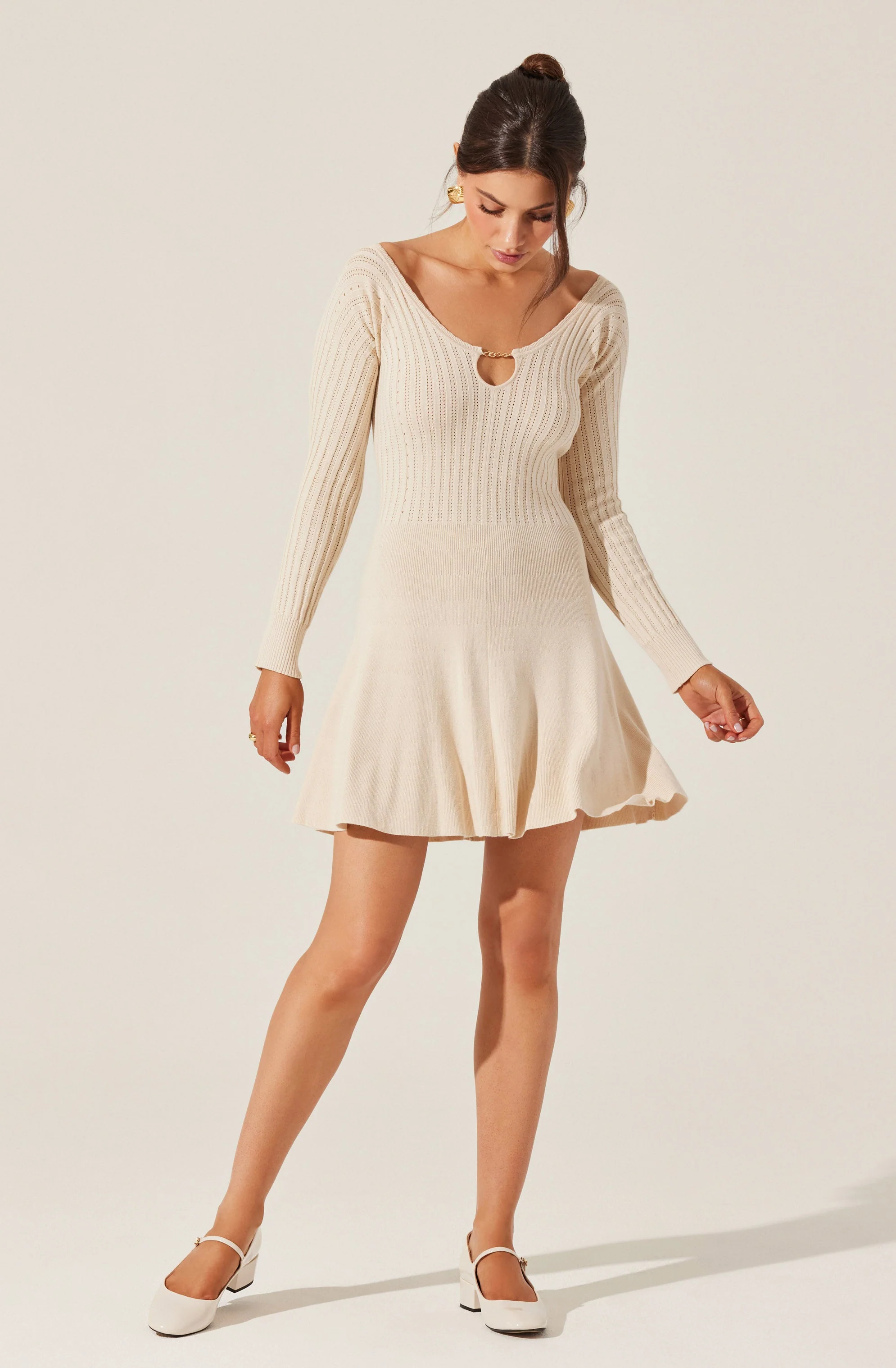 Cybele Pointelle Mini Sweater Dress - Image 4