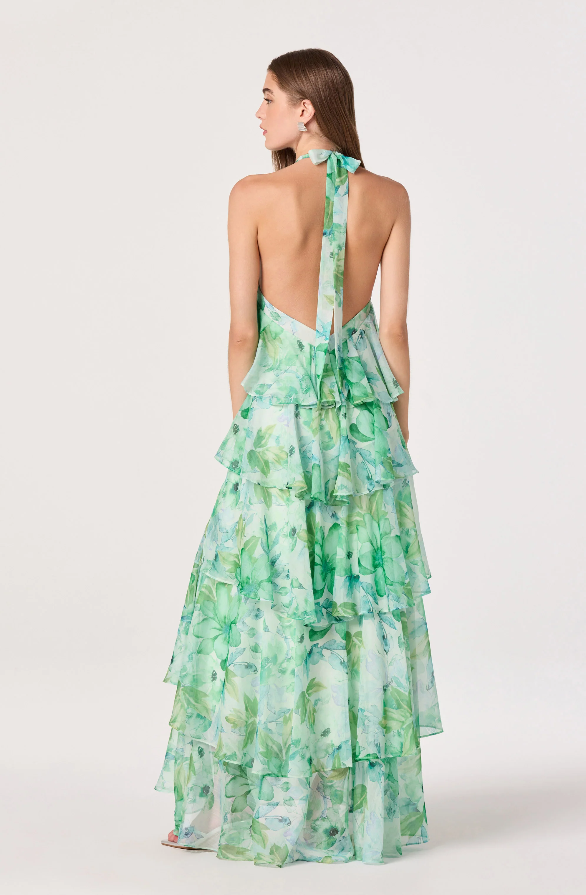 Daiga Floral Halter Tiered Dress - Image 6
