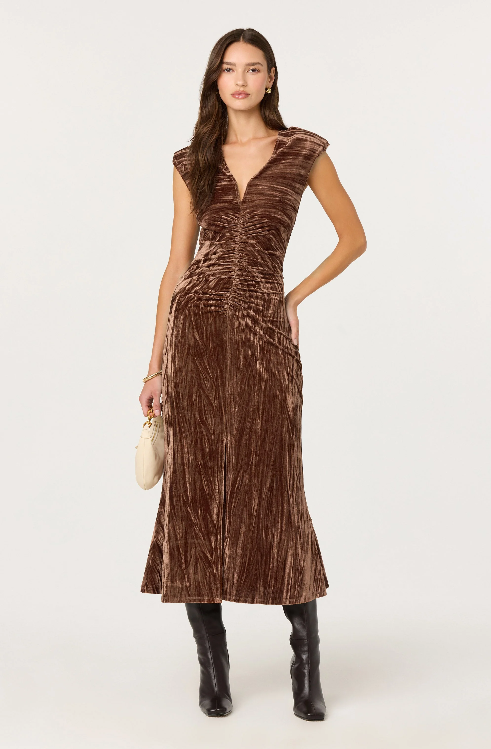 Daisha Crushed Velvet Midi Dress - Image 4
